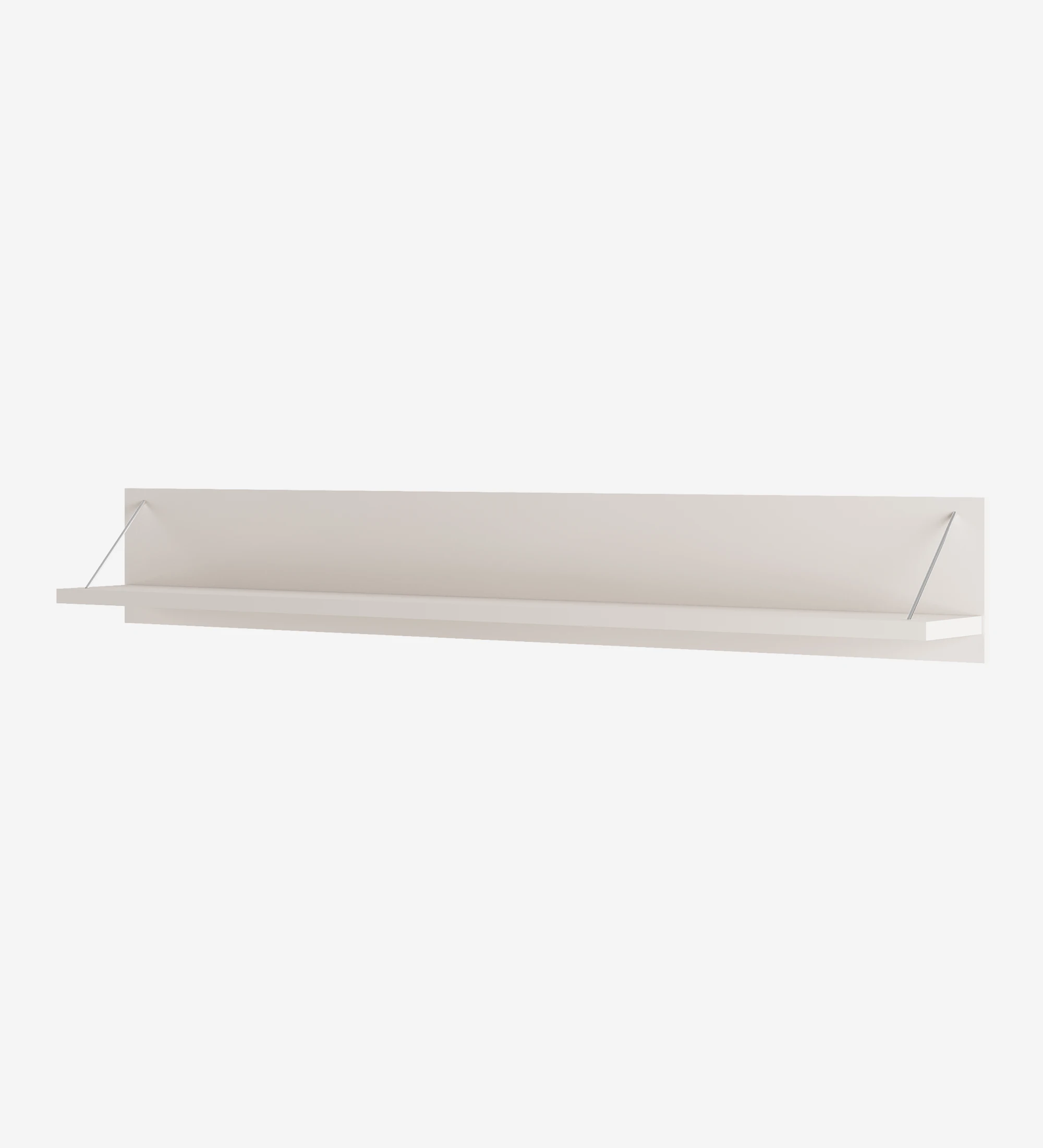 Shelf in pearl lacquered and metal detail.