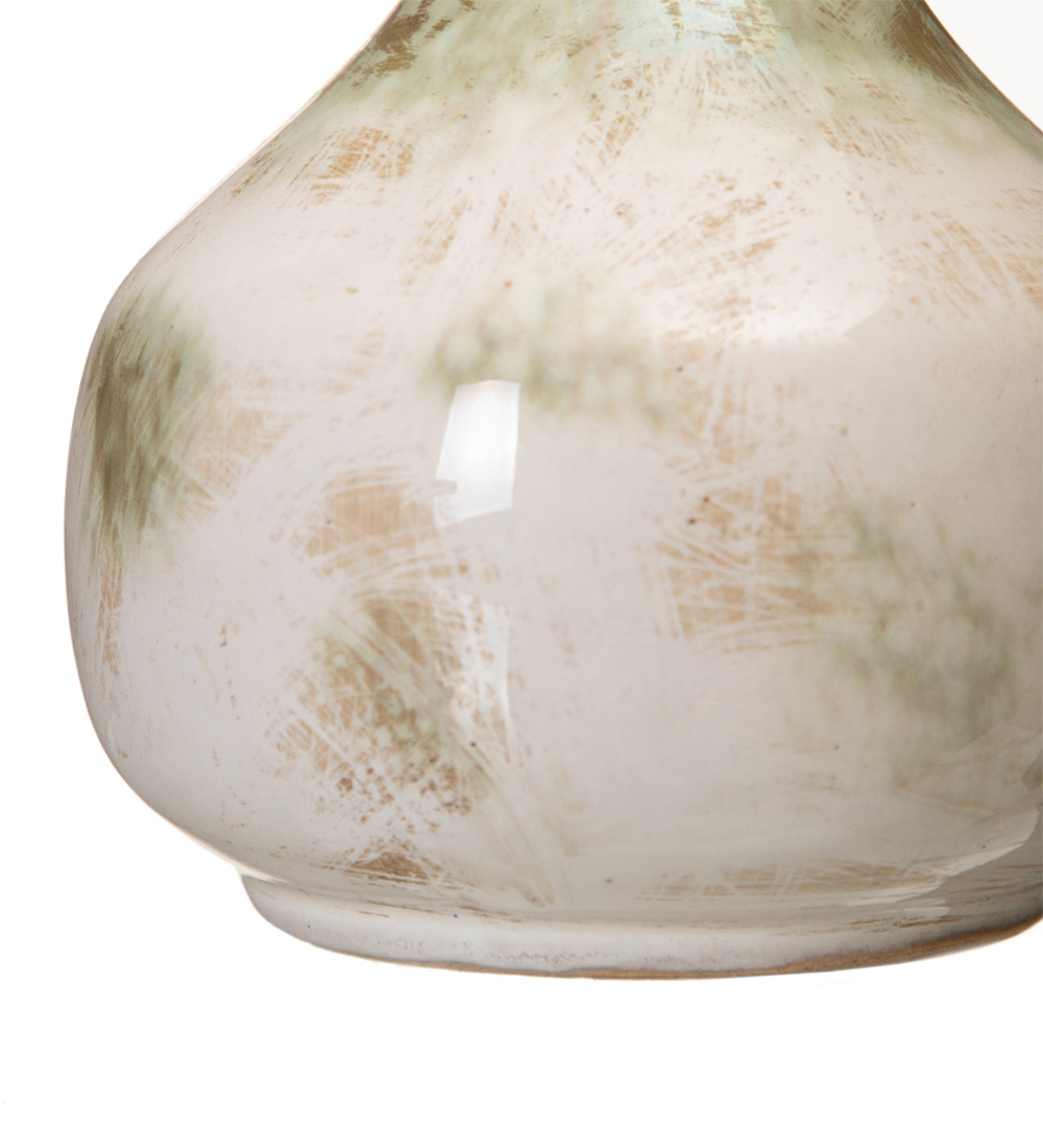Ceramic vase with aged white finish