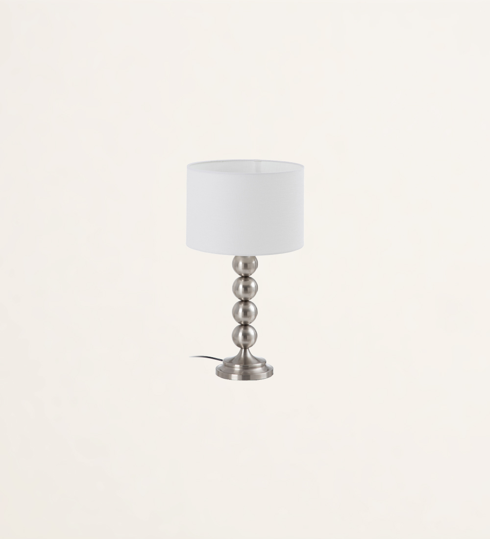 Silver metal table lamp