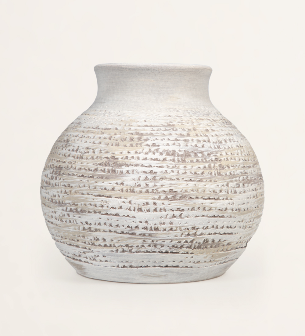 Cement effect terracotta vase