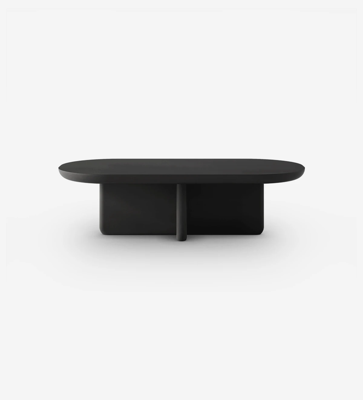 Rectangular center table in black lacquer.