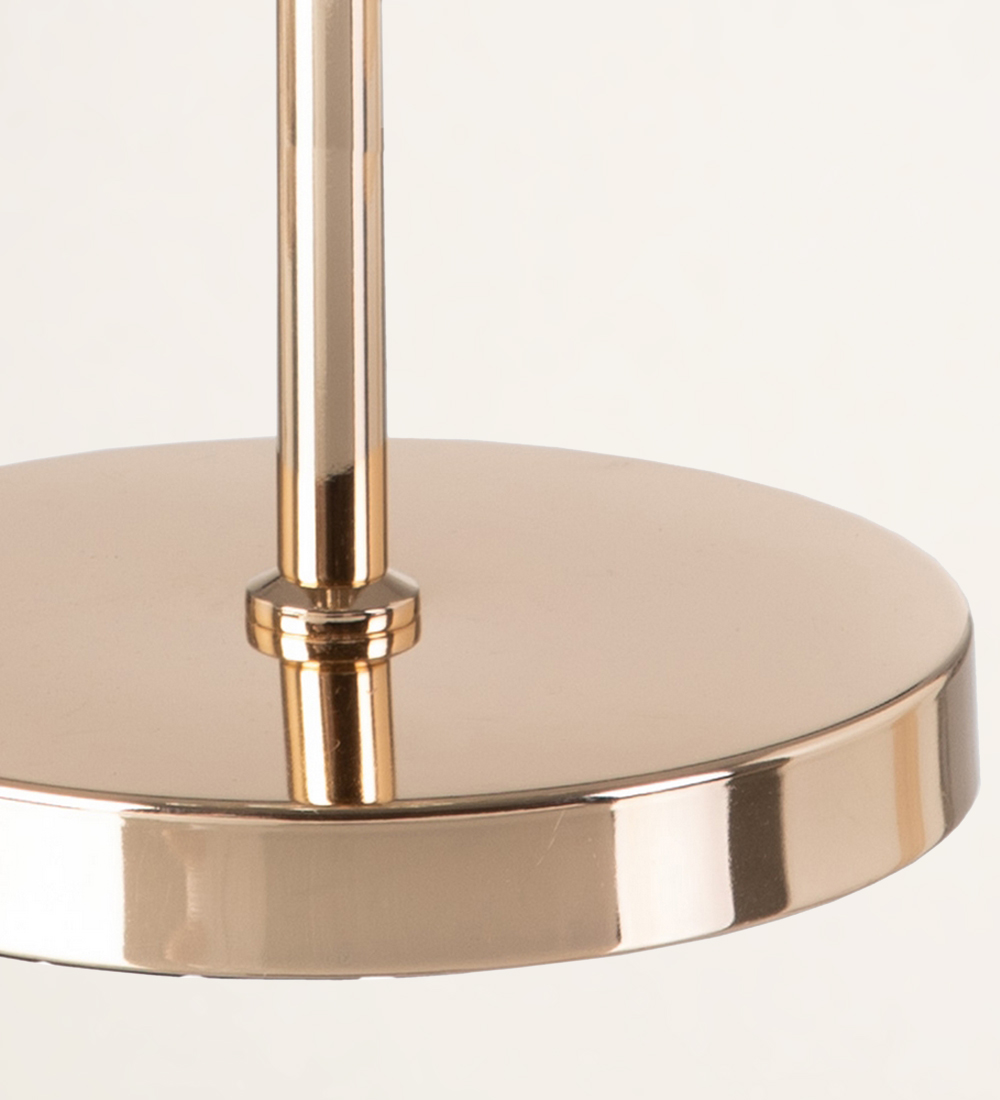 Table lamp in gold metal and glass