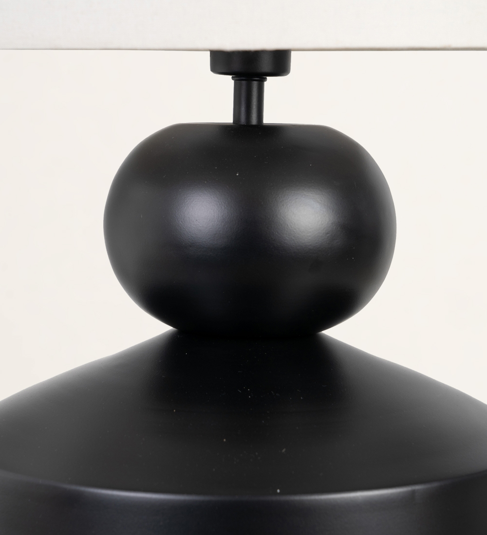 Black table lamp with shade