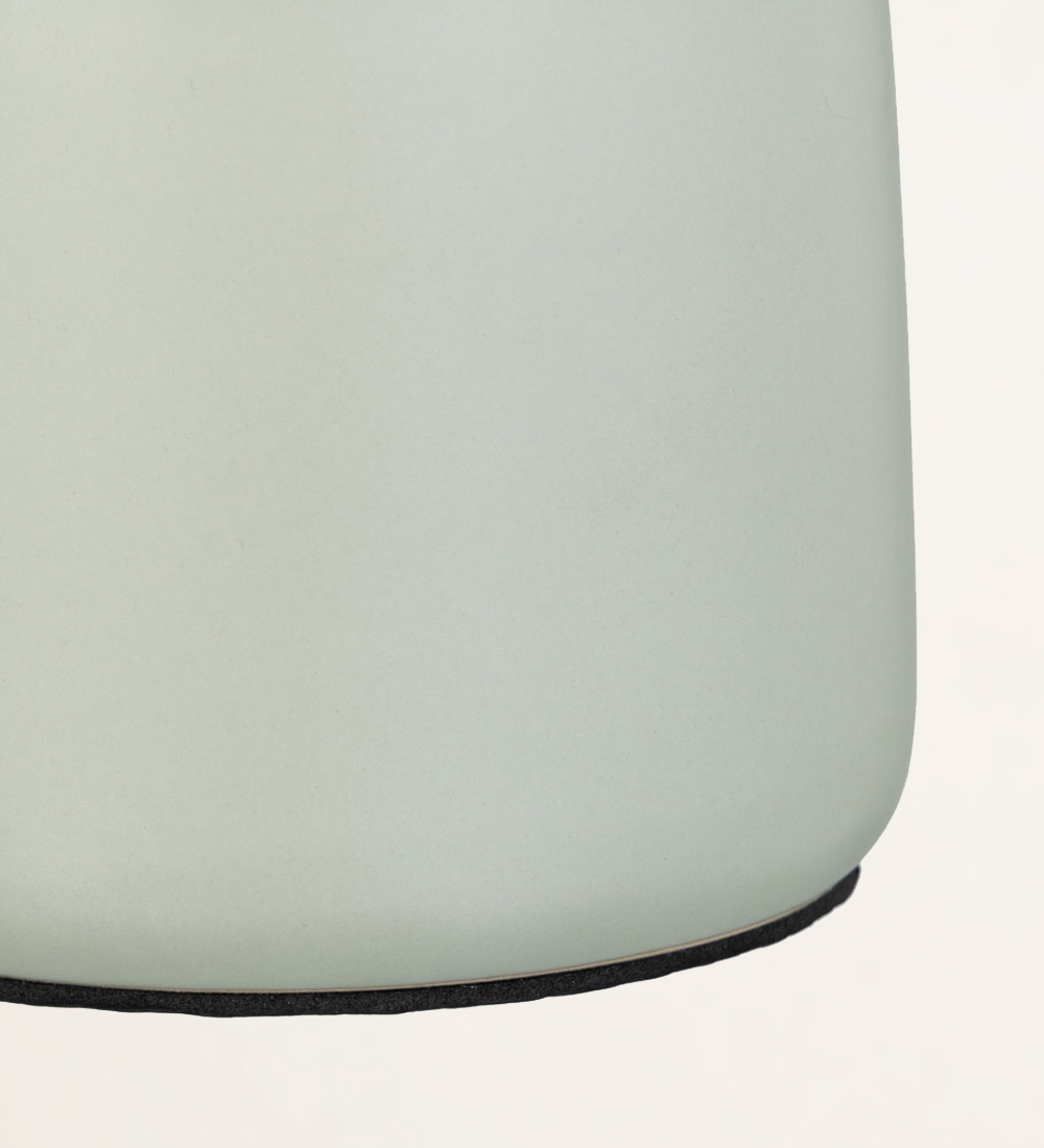 Light green ceramic table lamp with shade
