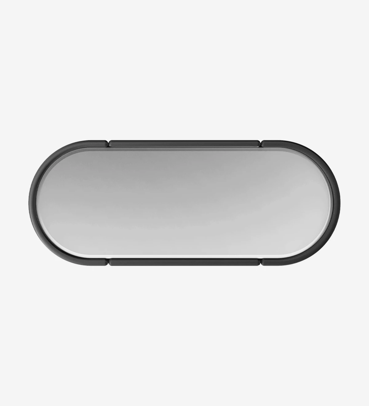 Espelho oval com estrutura lacada a negro