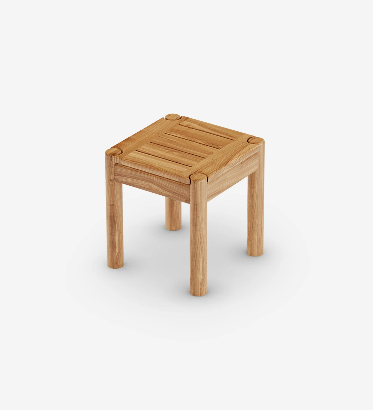 Natural wood square side table