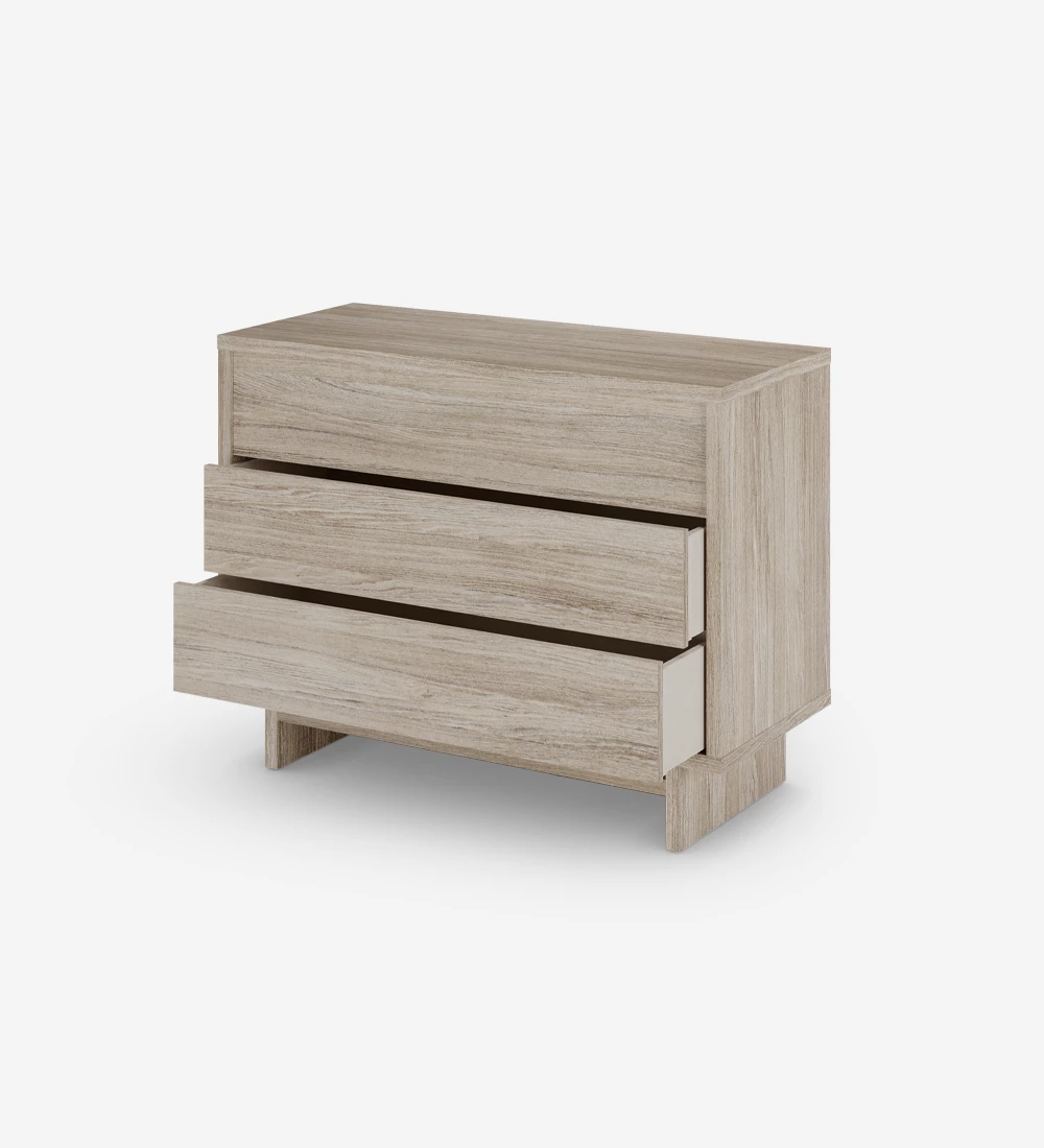 Dresser with 3 drawers and structure in decapé oak.