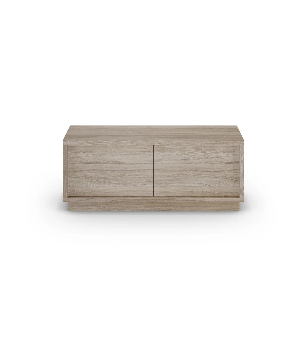 Dallas TV stand 2 doors, structure and baseboard in decapé oak, 126 x 55 cm.