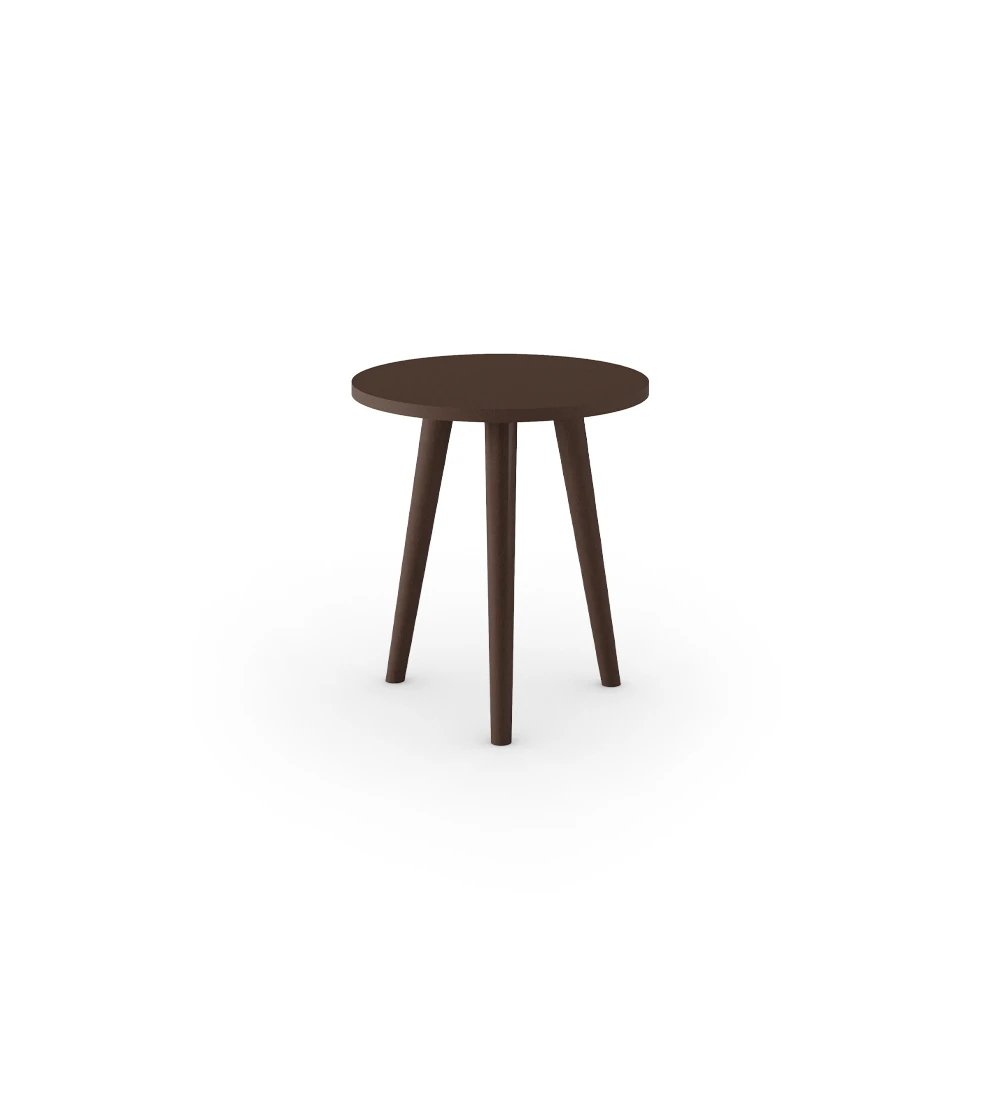 Oslo round side table, dark brown lacquered, Ø 45 cm.