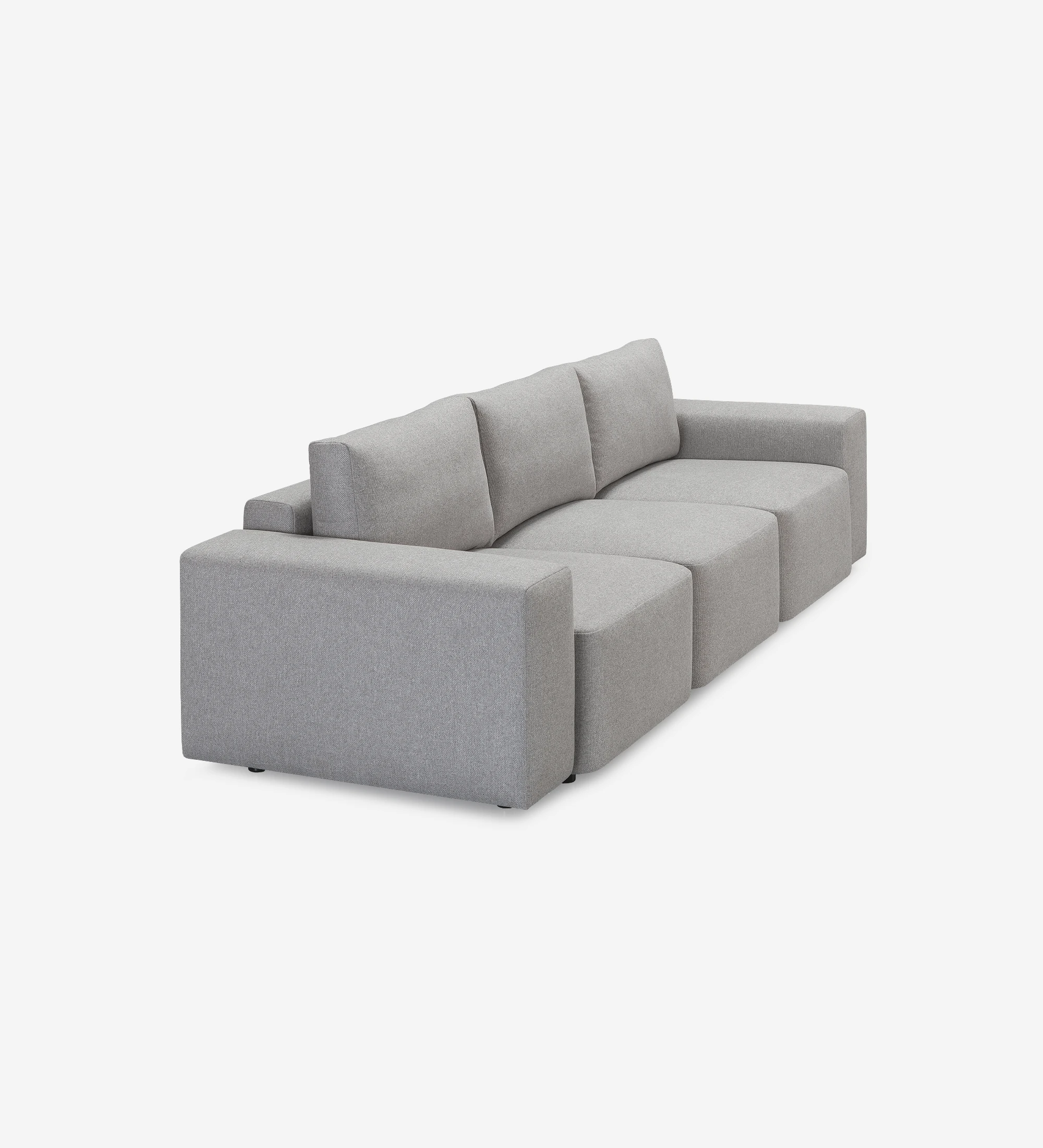 Paris 3-seater sofa upholstered in gray fabric, 296 cm.