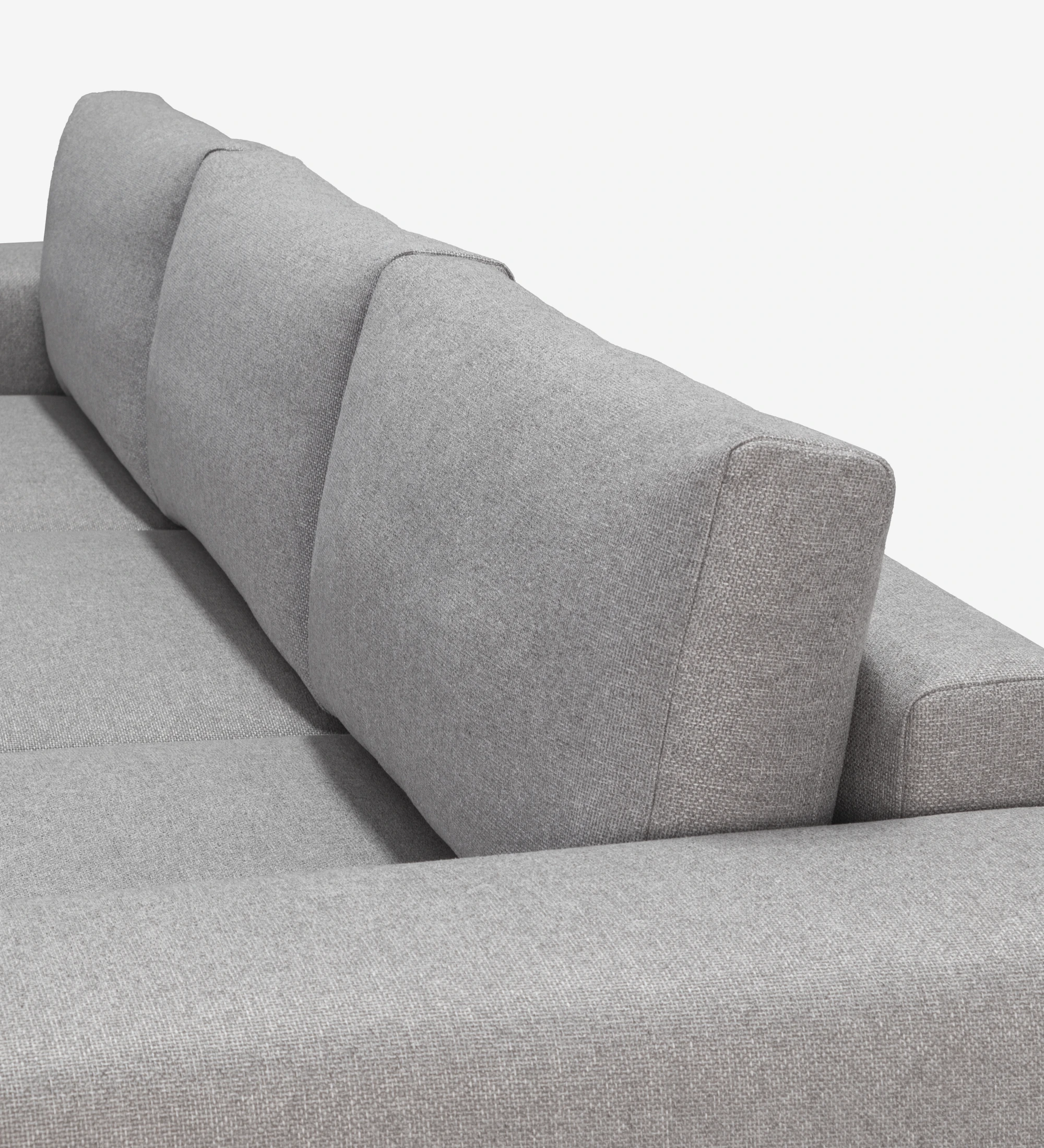 Paris 3-seater sofa upholstered in gray fabric, 296 cm.