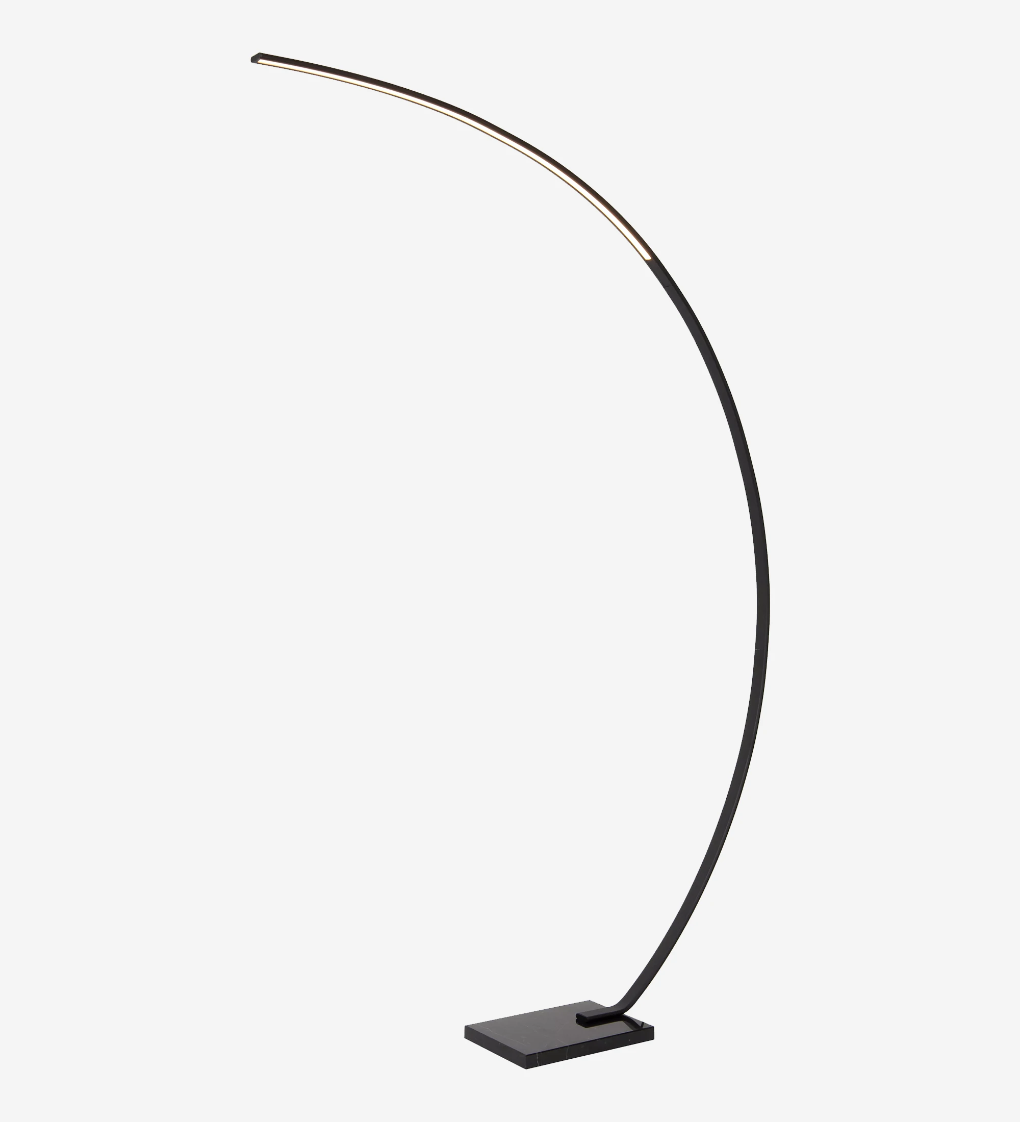 Floor lamp with black metal structure.