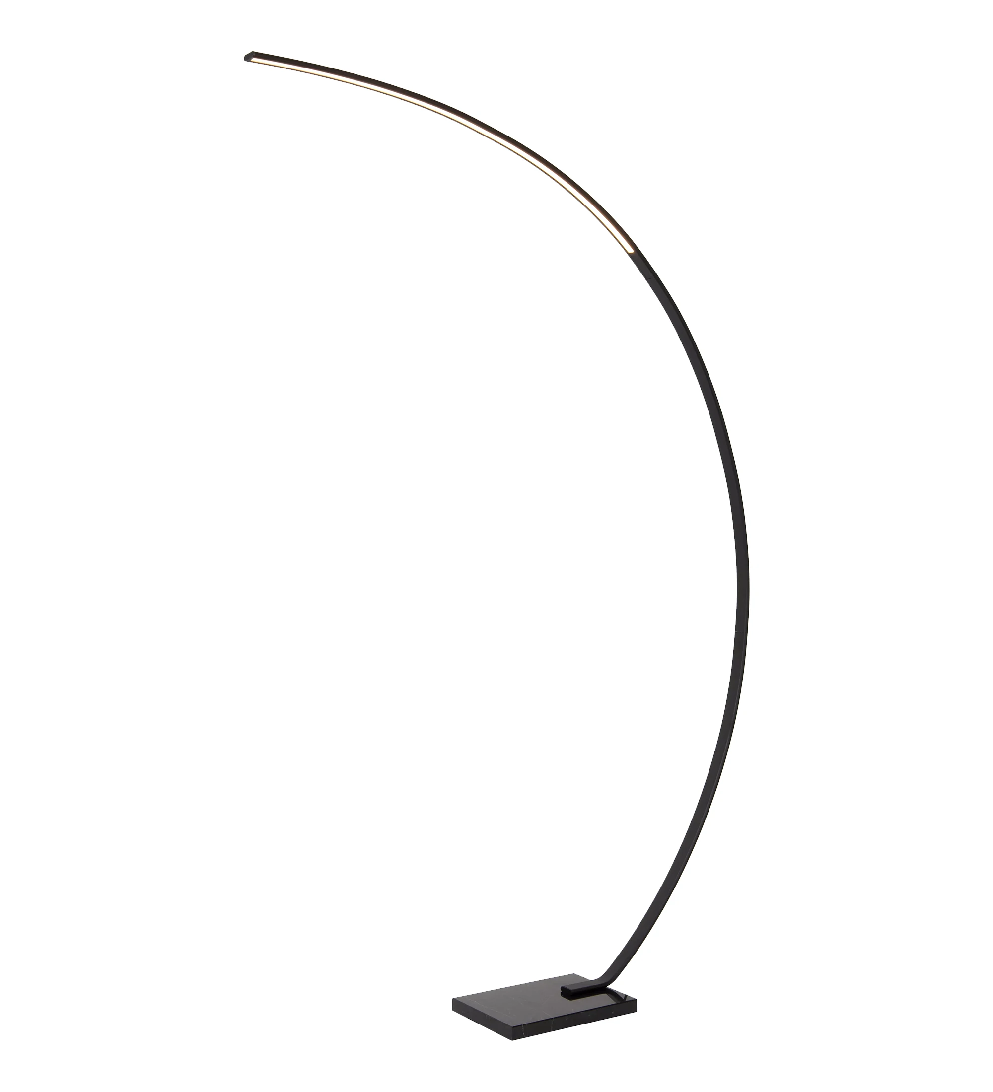 Floor lamp with black metal structure.