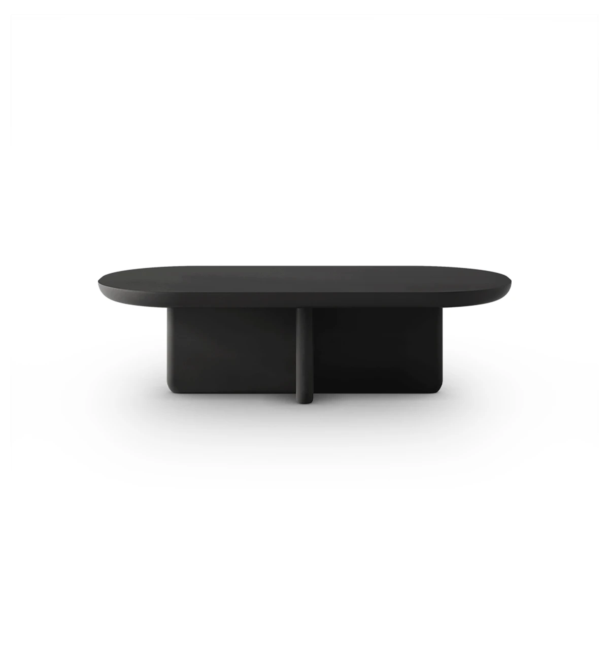 Rectangular center table in black lacquer.