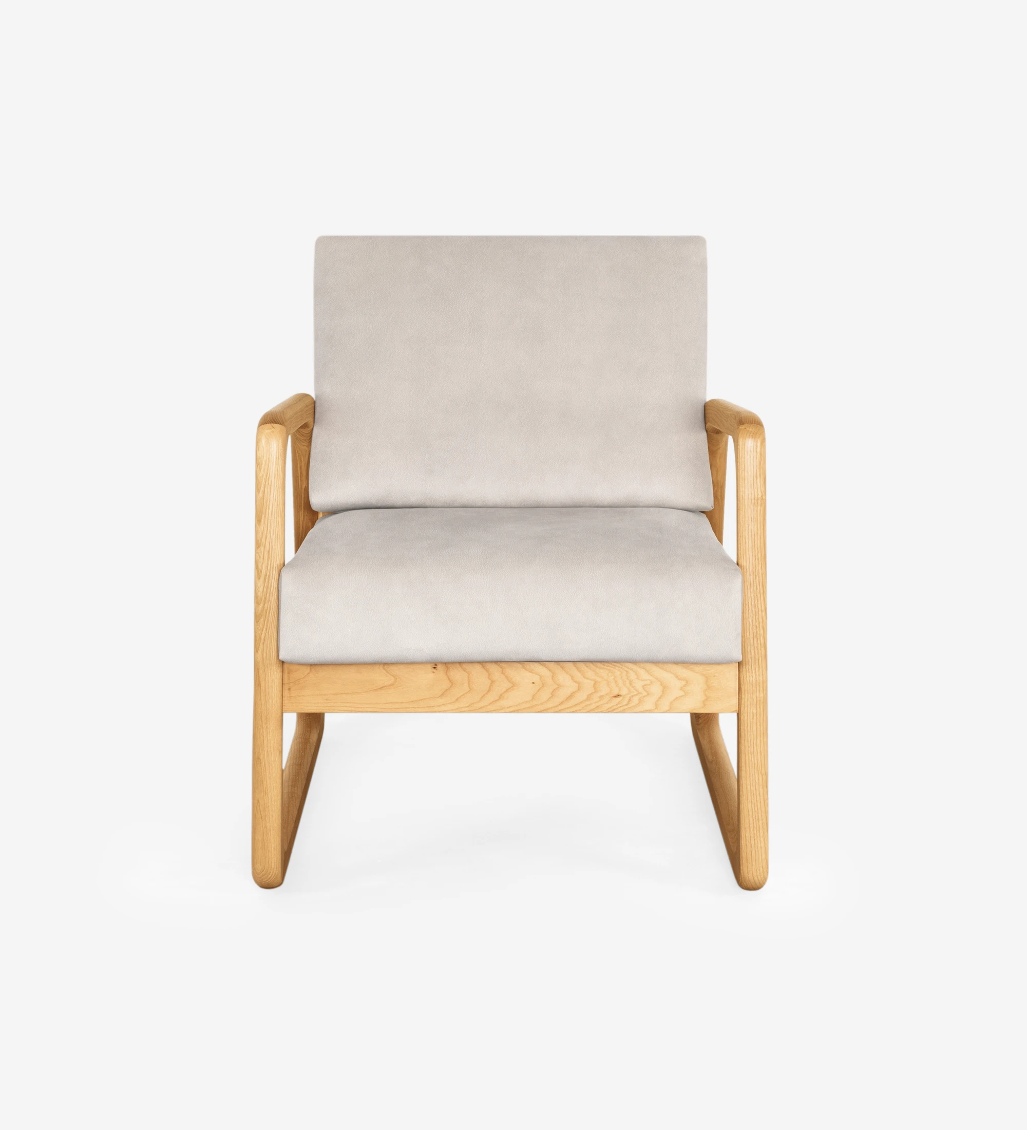 Antarte by AI Armchair upholstered in fabric, structure in natural wood.