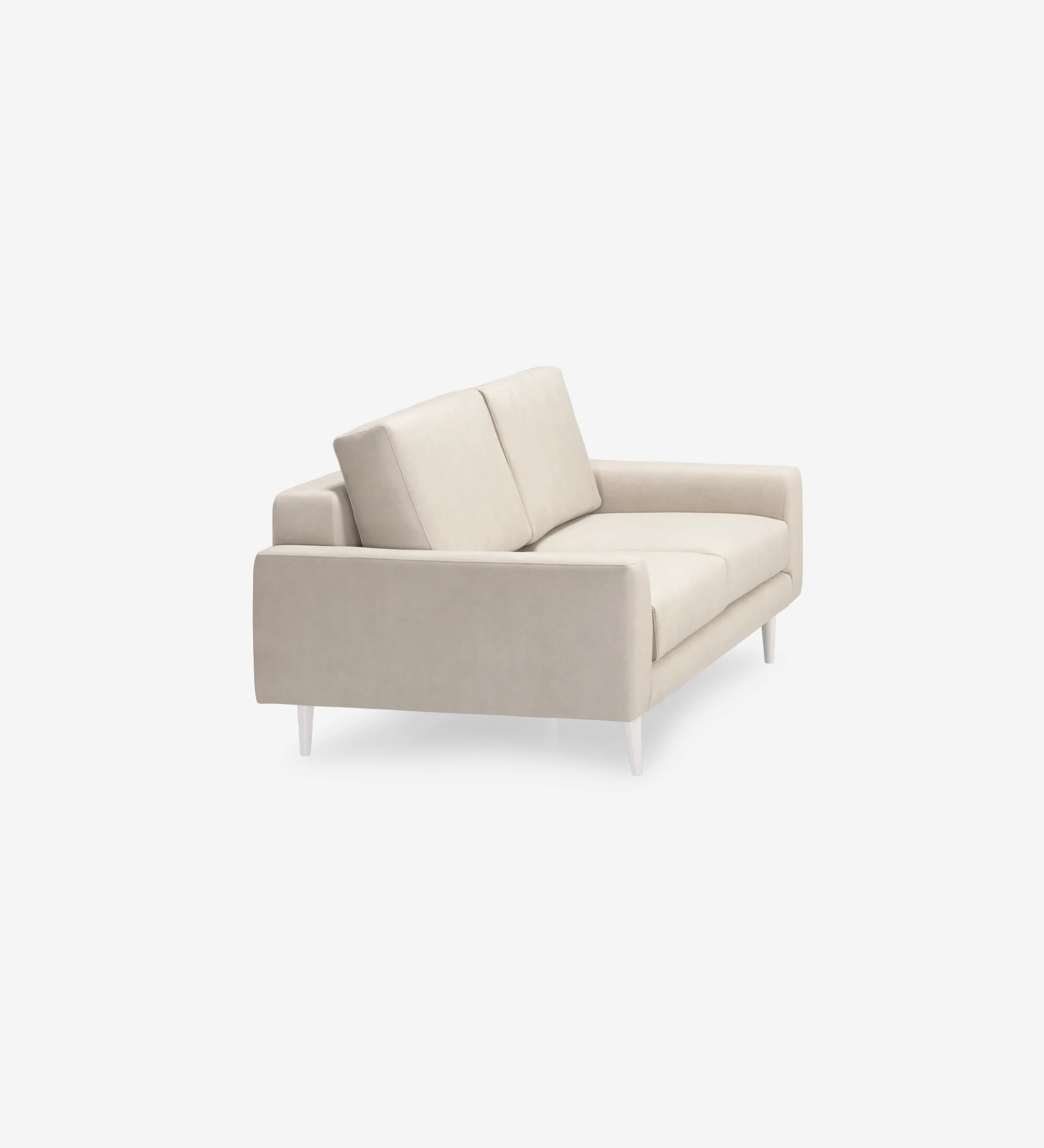 Oslo 2-seater sofa upholstered in beige fabric, pearl lacquered feet, 188 cm.