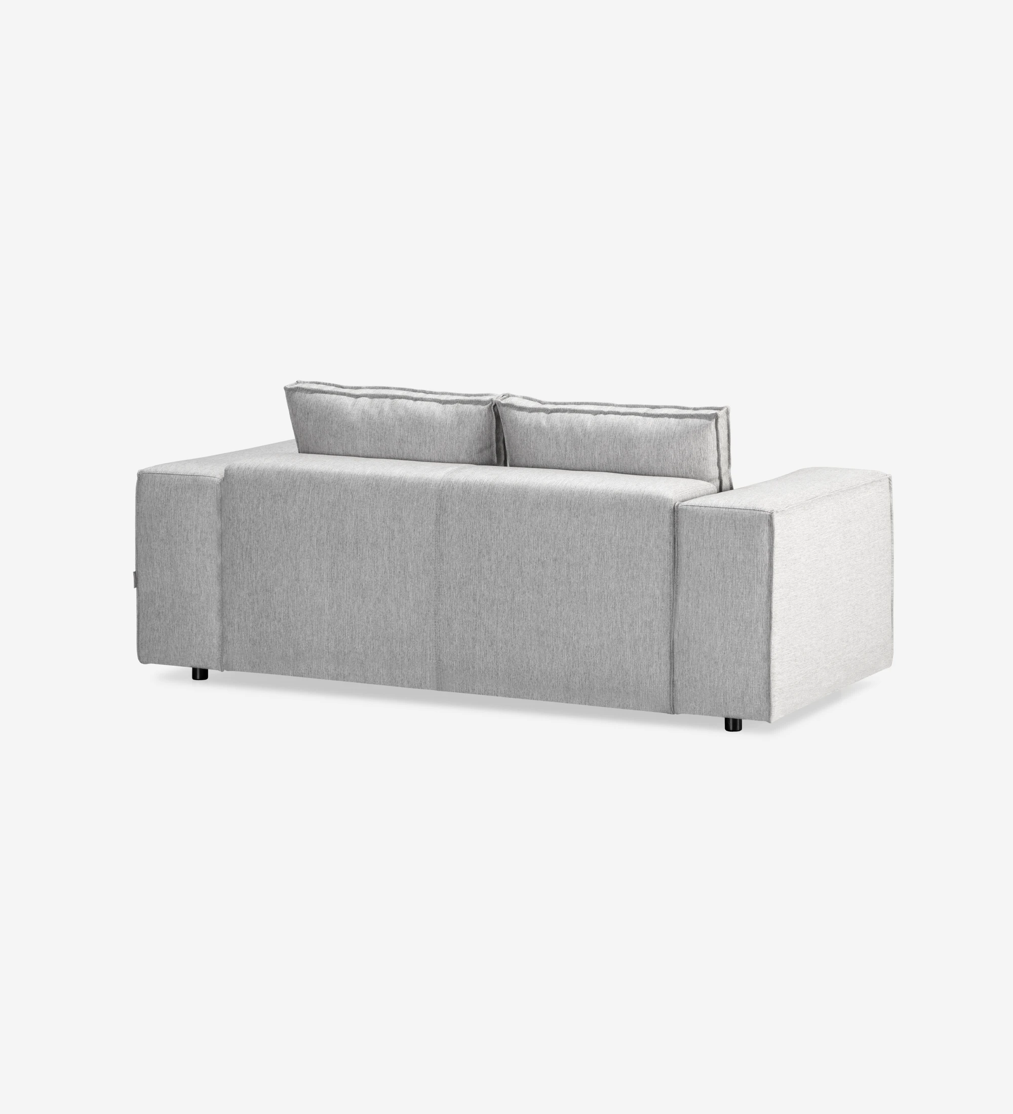 Rio 2-seater sofa upholstered in light grey fabric, 213 cm.