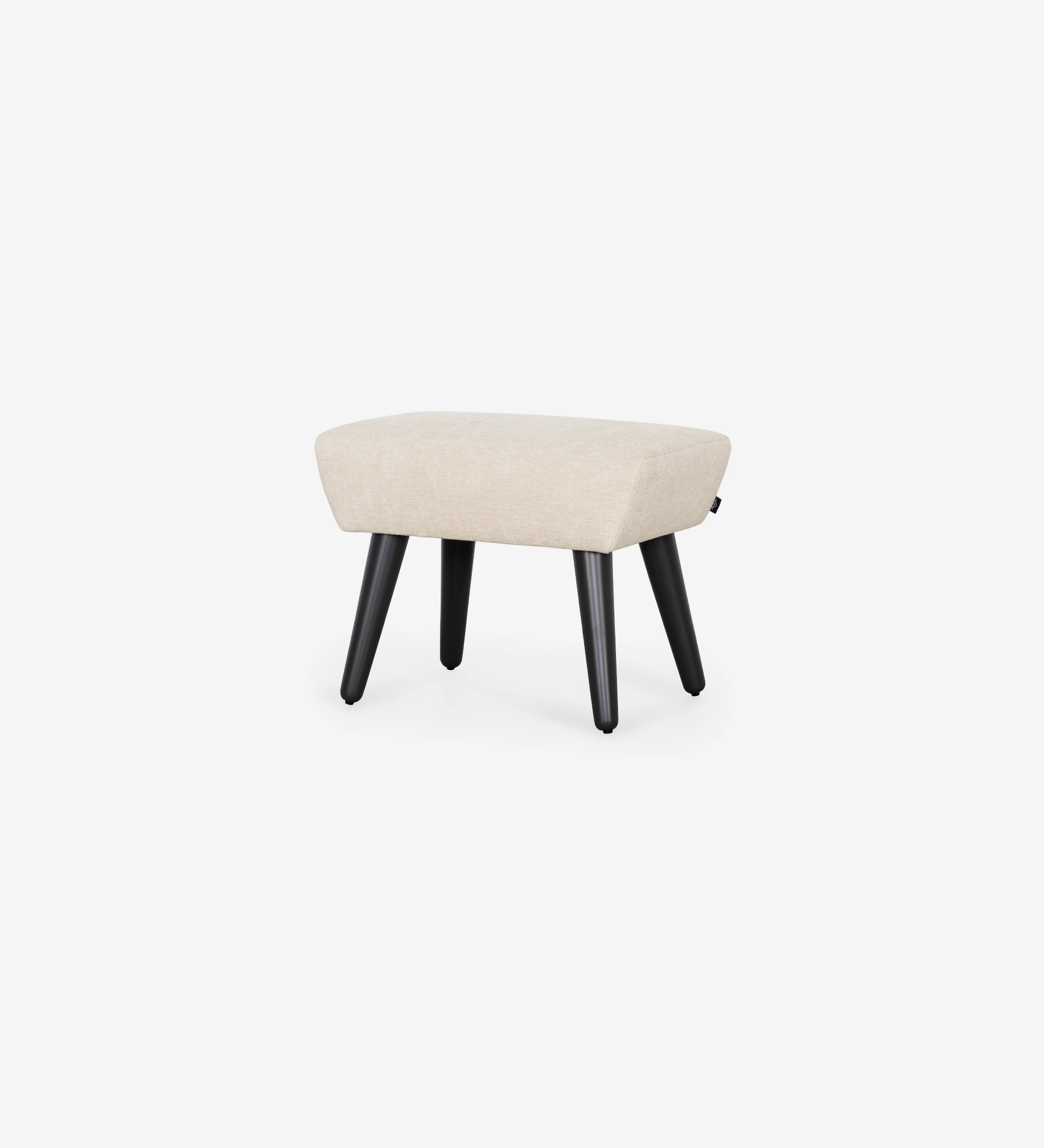 Pousa Pés Oslo, tecido bege, estilo minimalista, combina com decorações modernas, visto em perspetiva