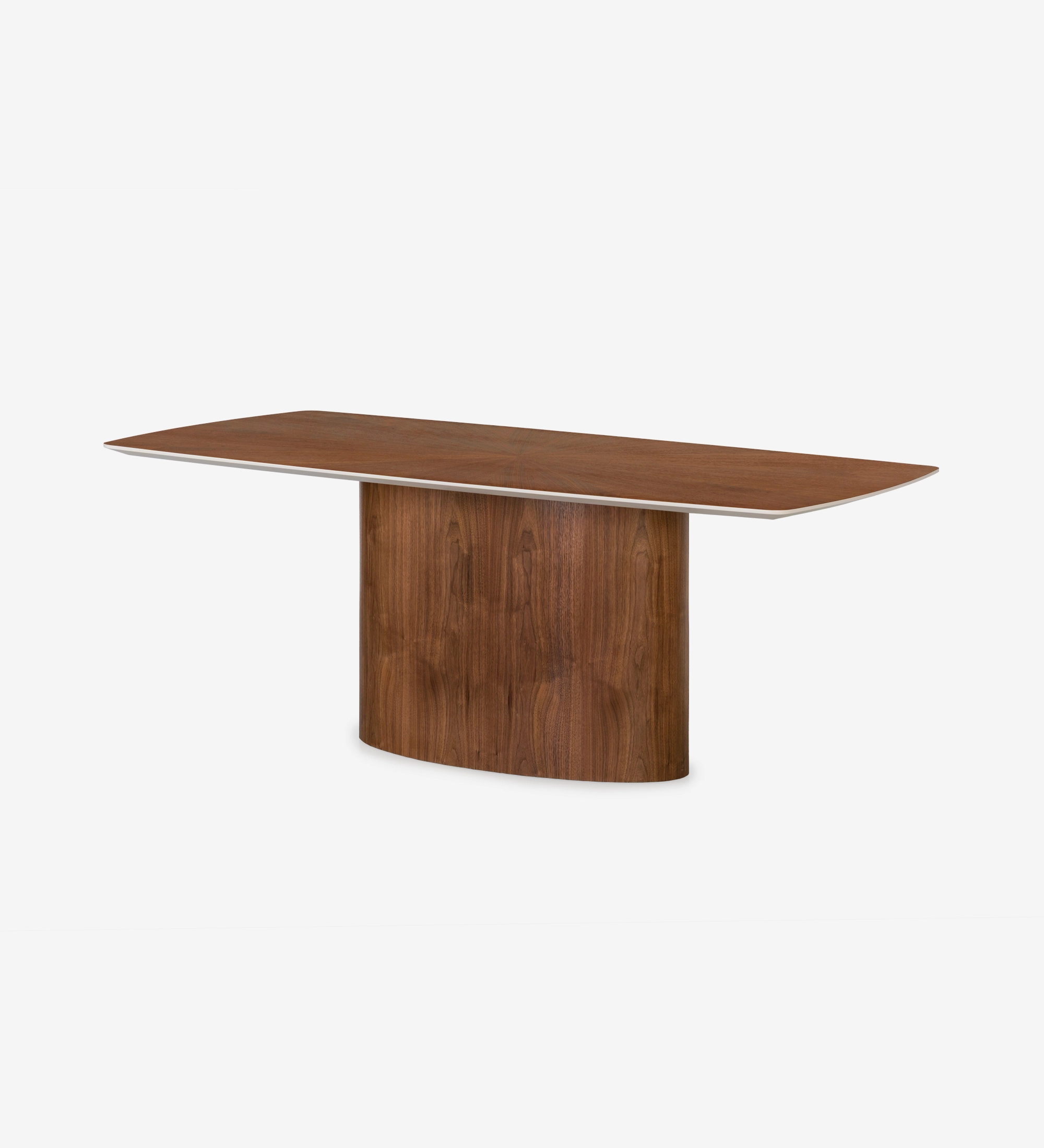 Paris rectangular dining table 180 x 100 cm, in natural walnut.