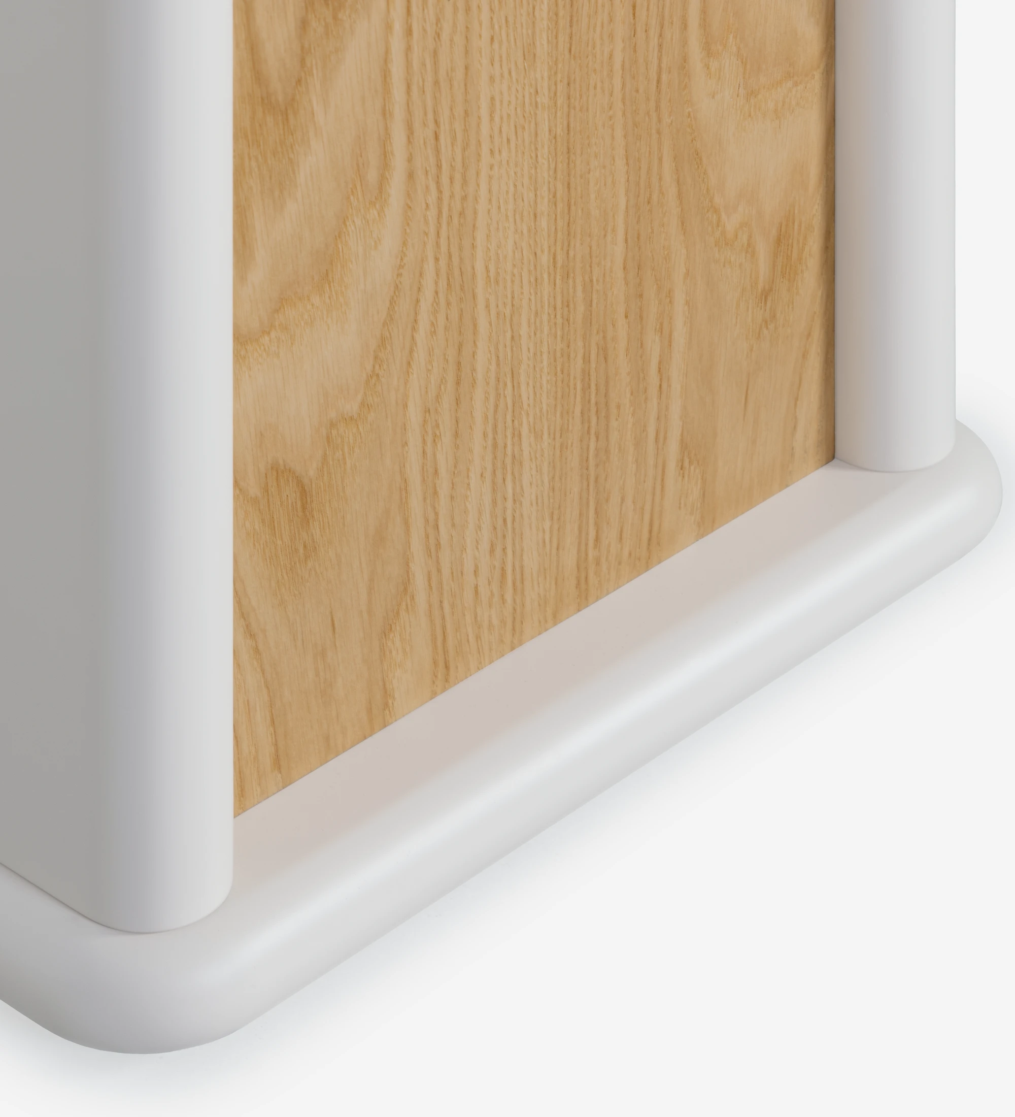 Flower box in pearl lacquer and natural oak