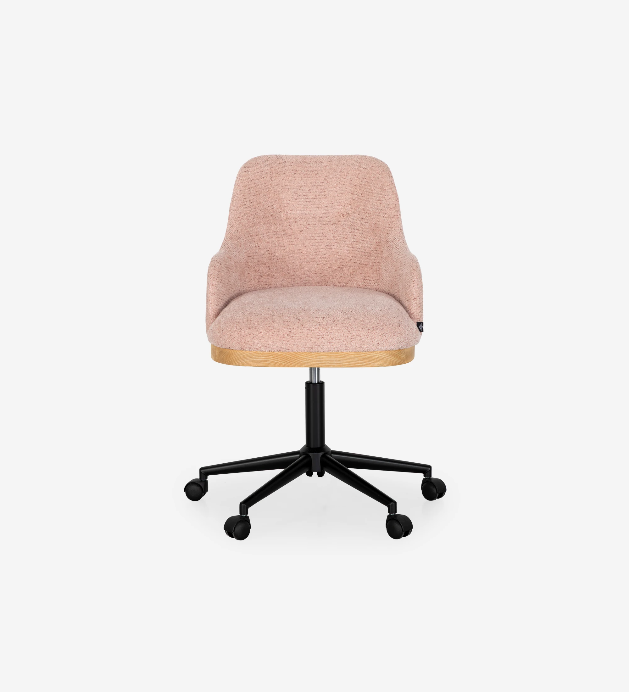 Swivel chair upholstered in pink fabric