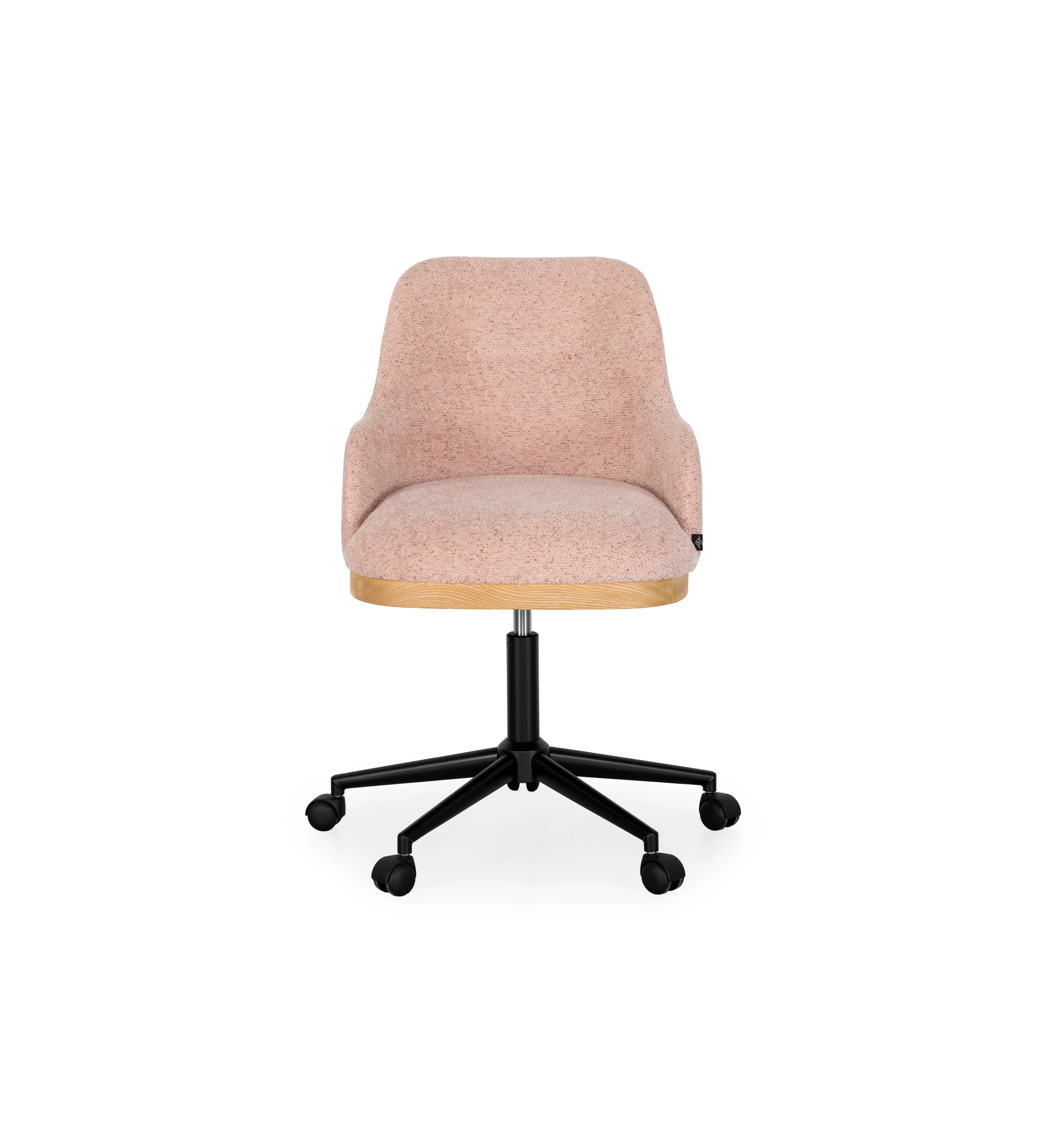Swivel chair upholstered in pink fabric