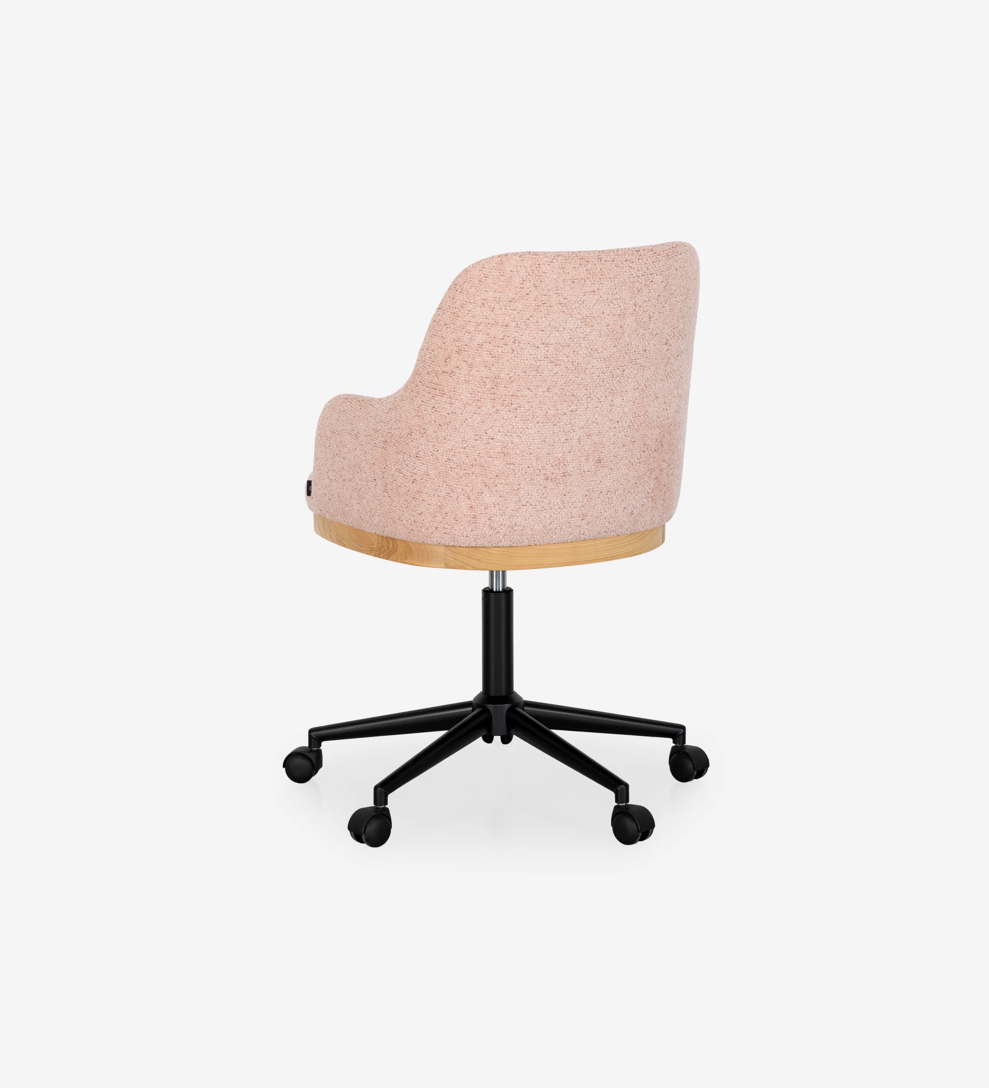 Swivel chair upholstered in pink fabric