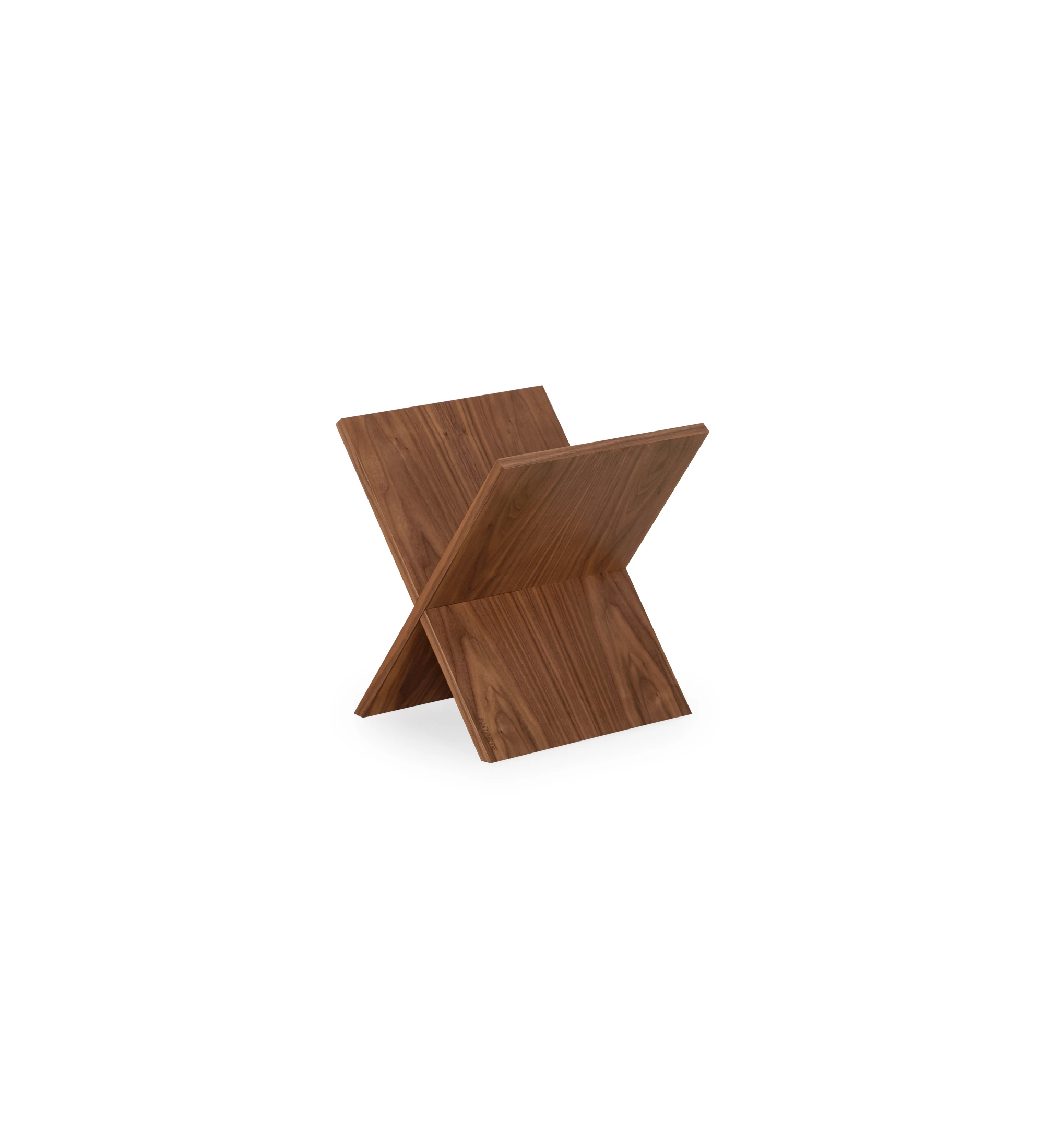 Cannes magazine rack in natural walnut, 35 x 41 cm.