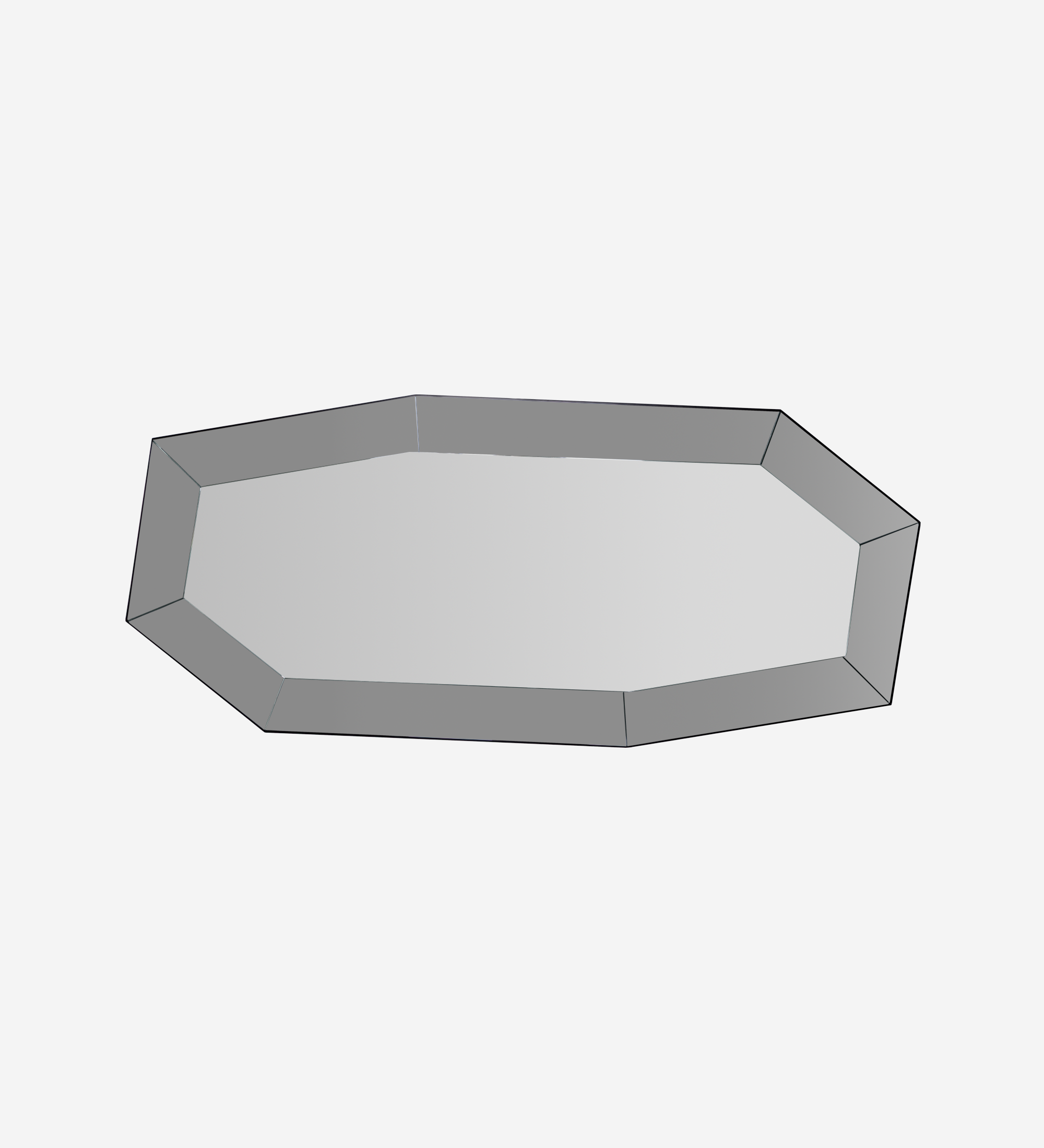 Miroir abstrait avec bordure grise.