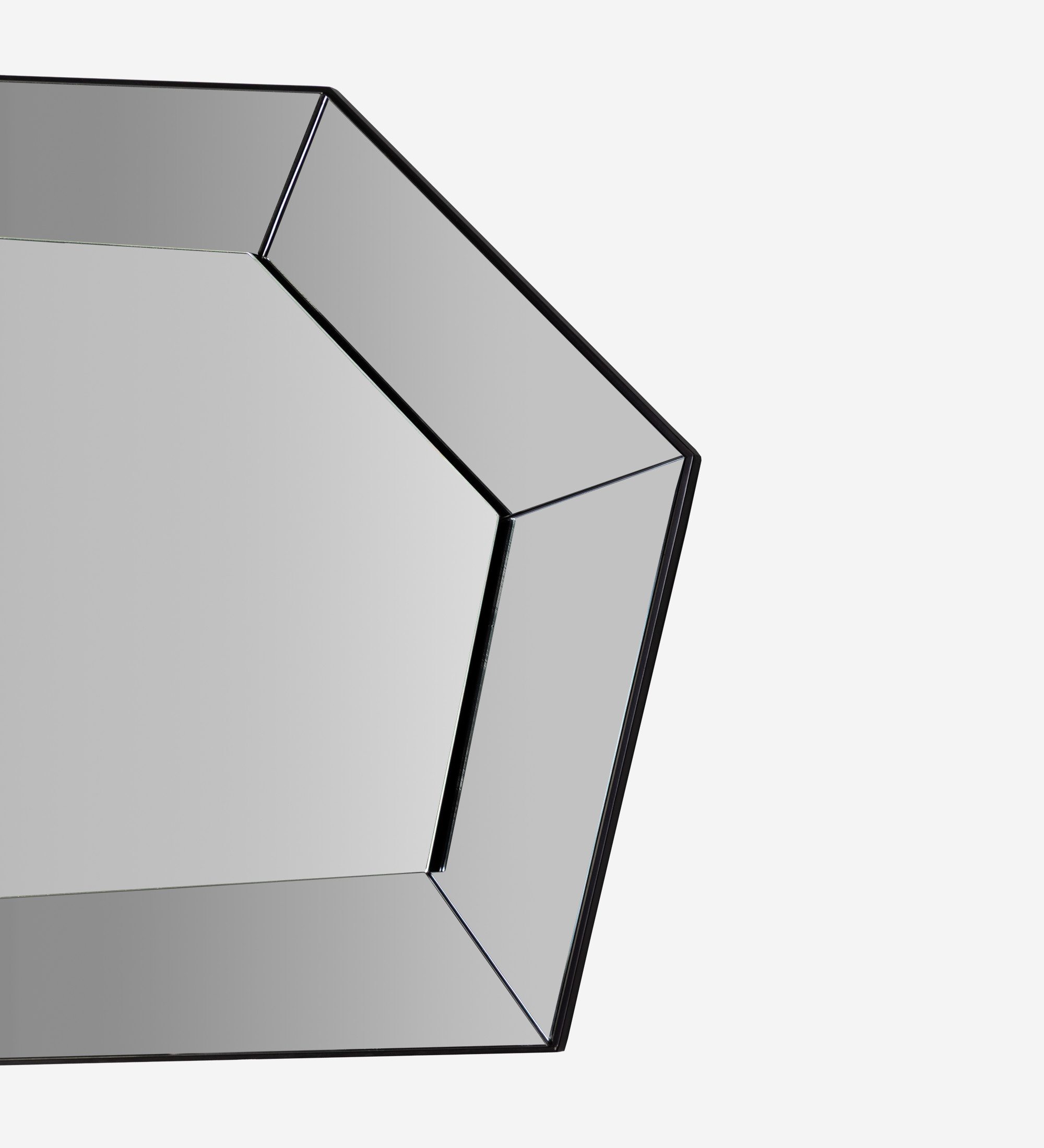 Miroir abstrait avec bordure grise.