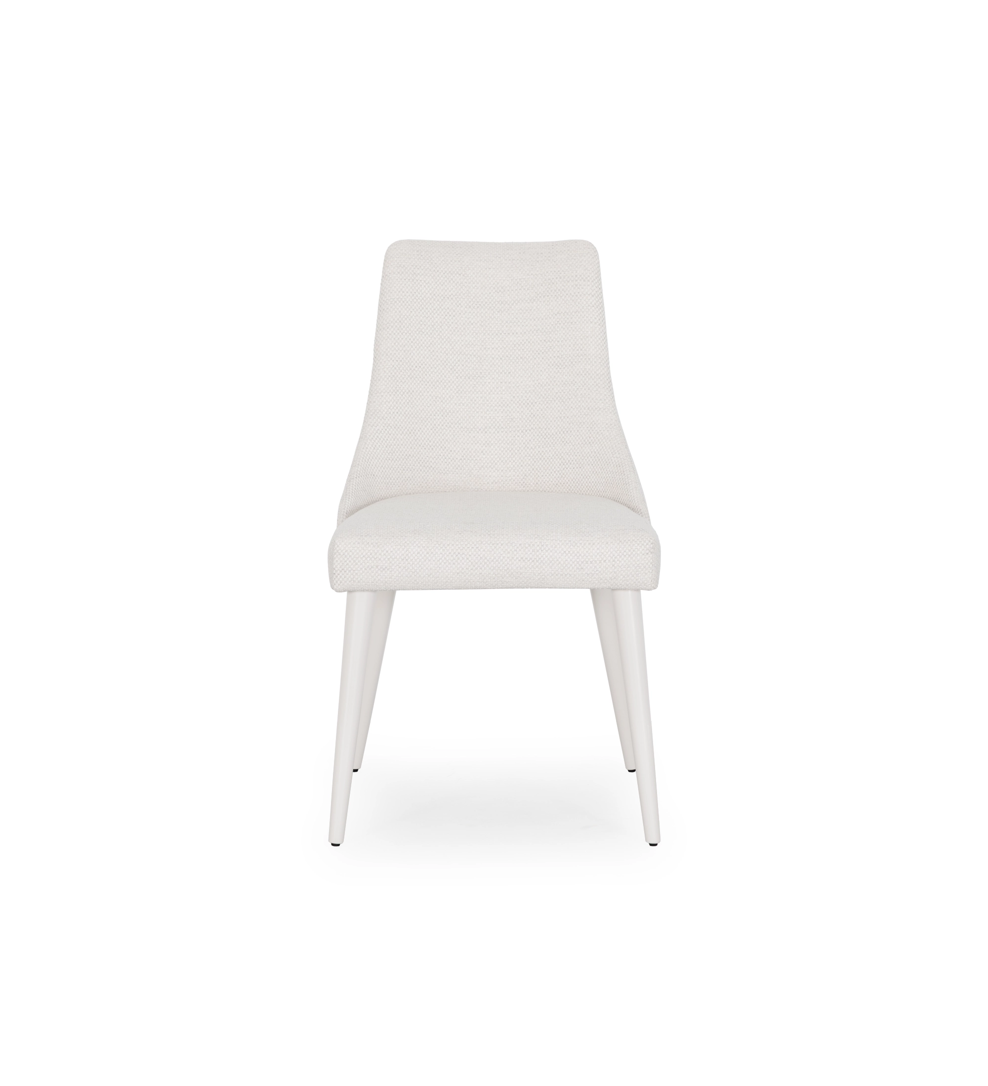 Oslo chair upholstered in pearl fabric, pearl lacquered feet.