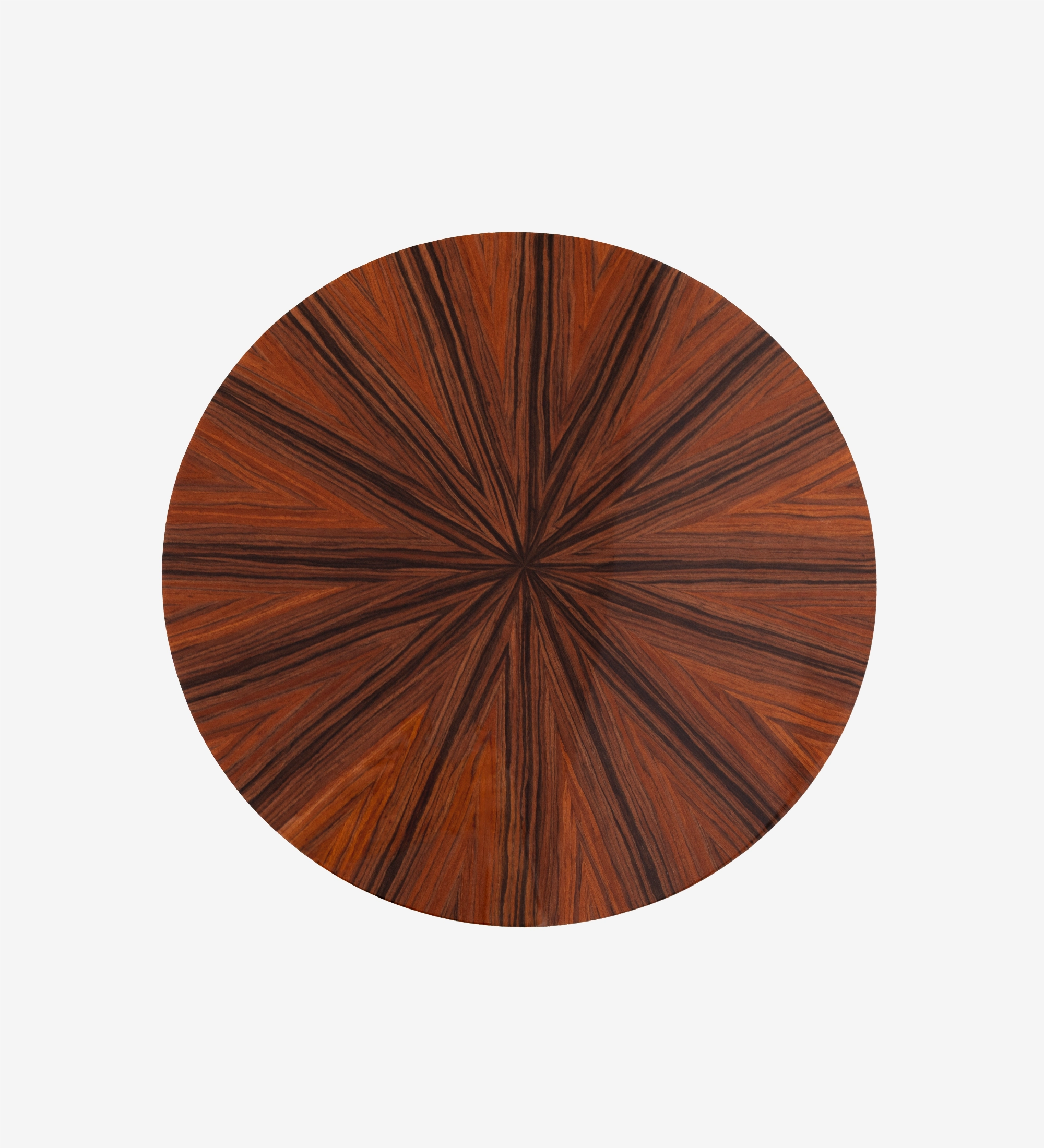 Mesa Auxiliar Mónaco con tablero redondo de madera y veteado radial