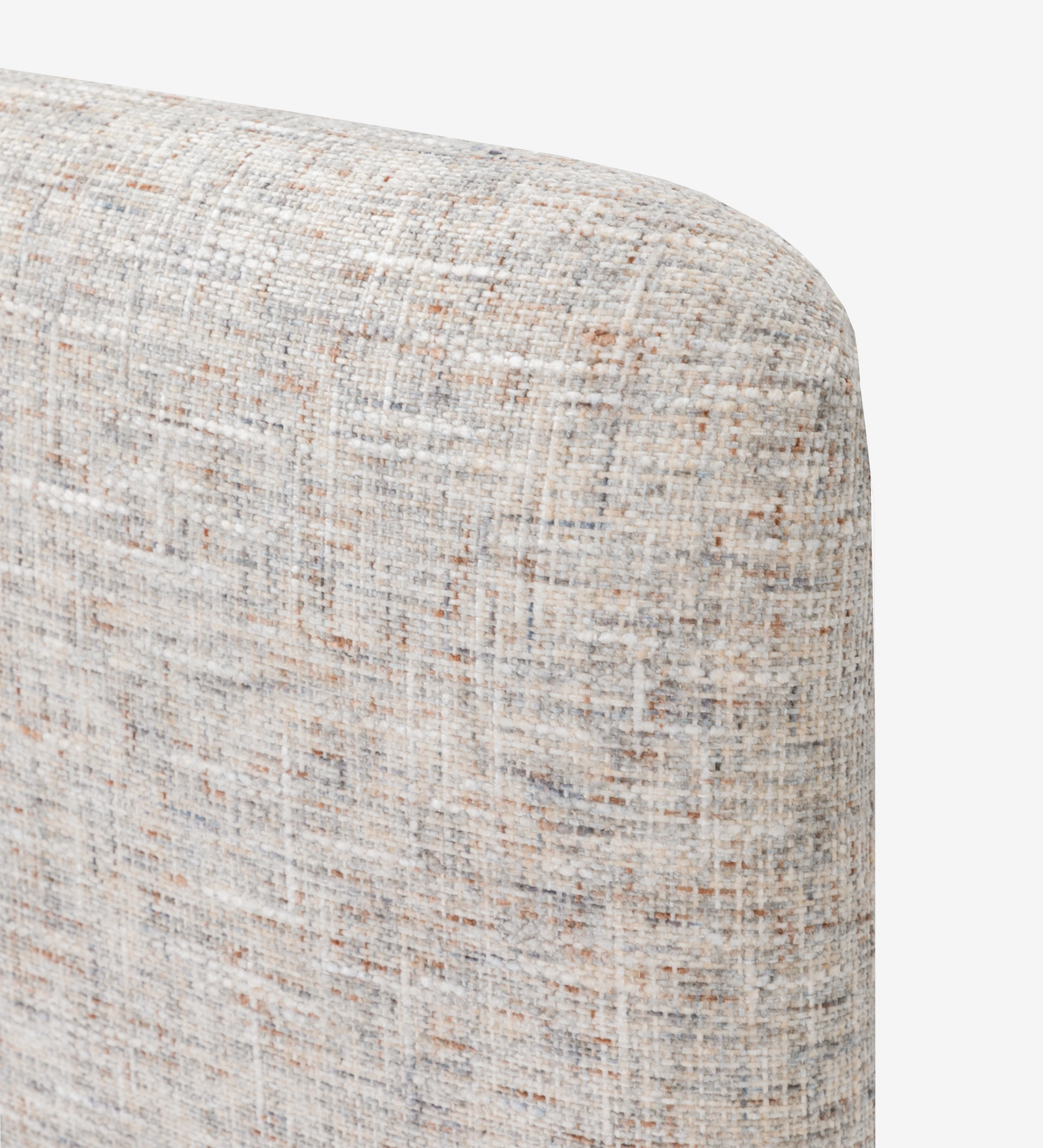 Tête de lit rembourrée en tissu tweed beige à motif chiné