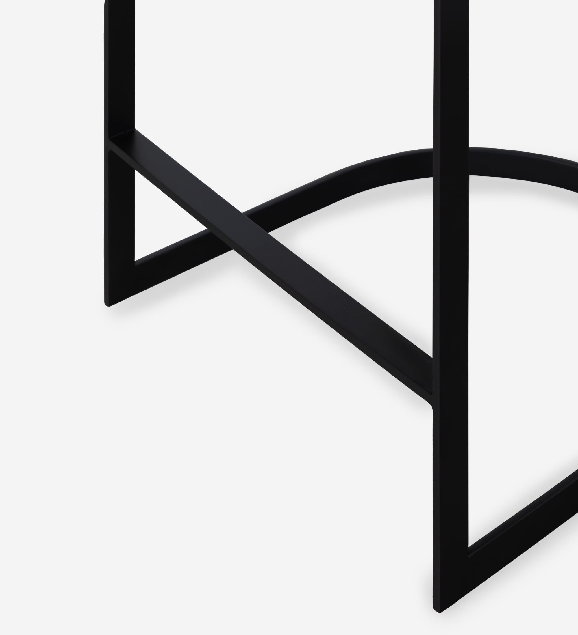 Tabouret Mónaco pieds et repose-pieds en métal noir