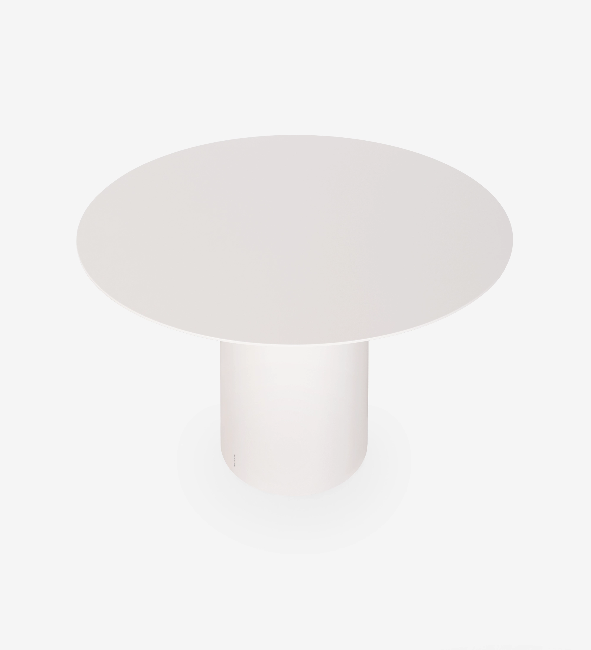 Mesa de Jantar Geneve branca redonda com base cilíndrica