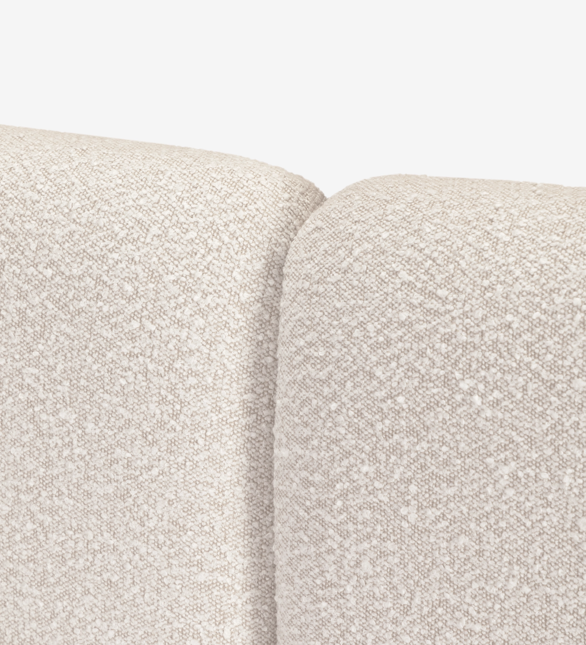 Cabecero acolchado beige con dos paneles redondeados en tela texturizada