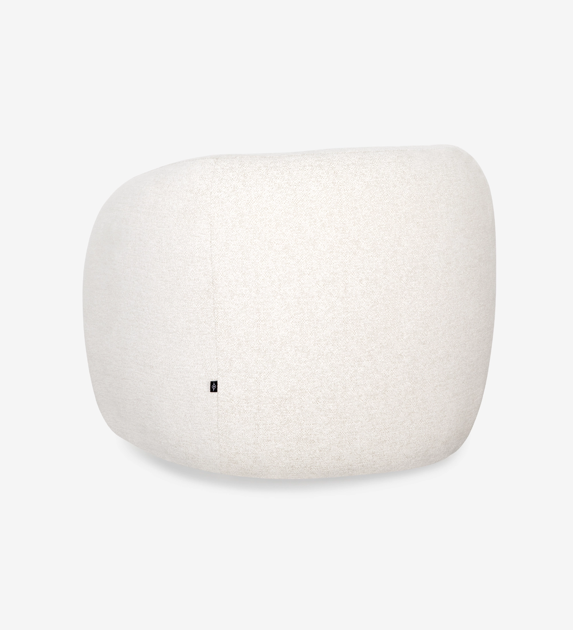 Fauteuil Monaco blanc crème à forme arrondie, vue arrière
