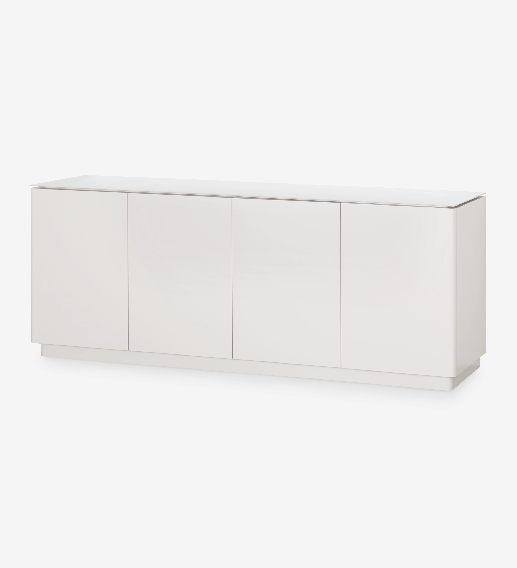 Buffet Geneve blanc à quatre portes au design minimaliste
