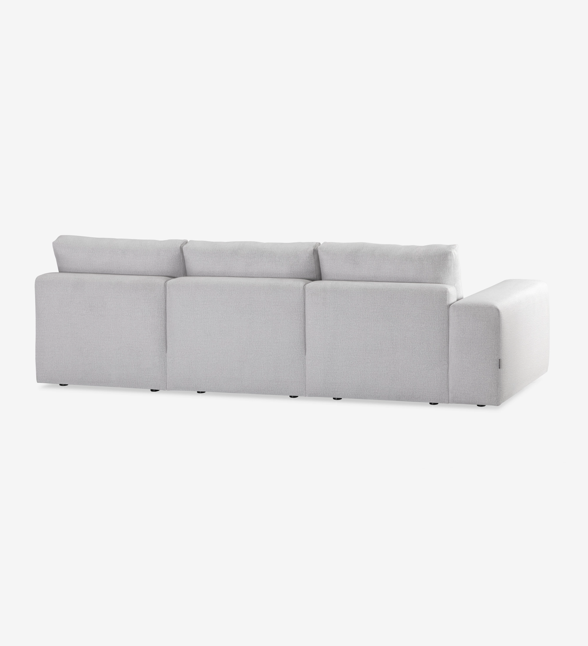 Rear view of light gray Paris sofa with chaise on the right