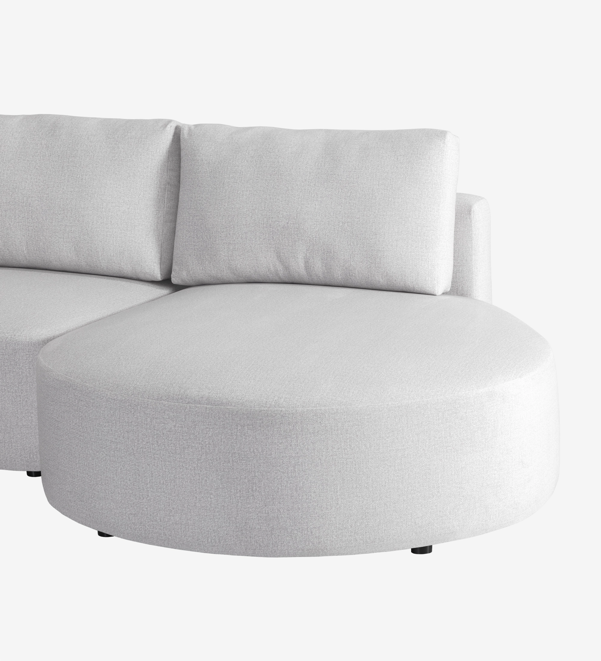 Paris Sofa with rounded white chaise longue and two back cushions