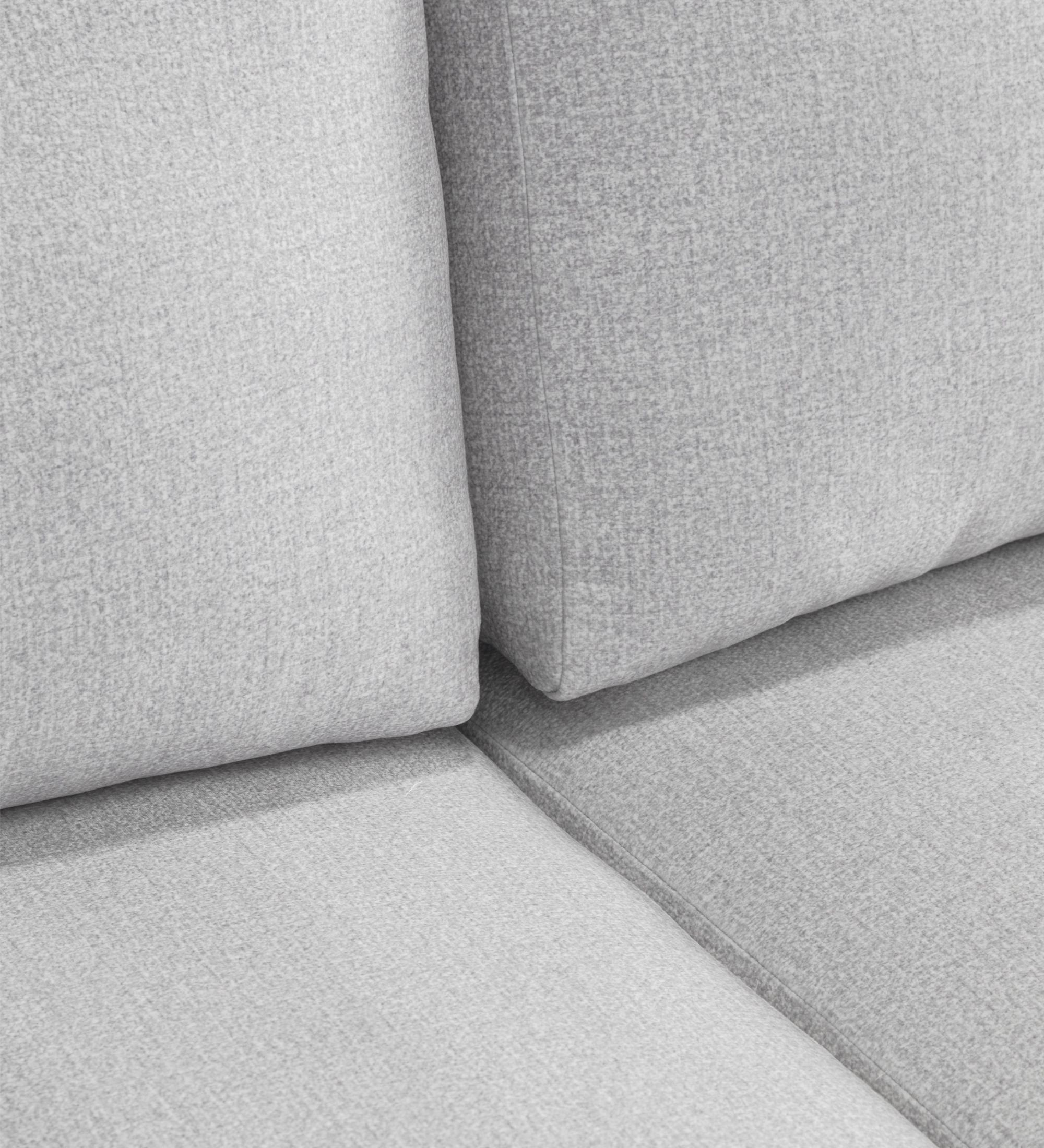 Paris Sofa with Chaise Longue light gray fabric cushions close-up