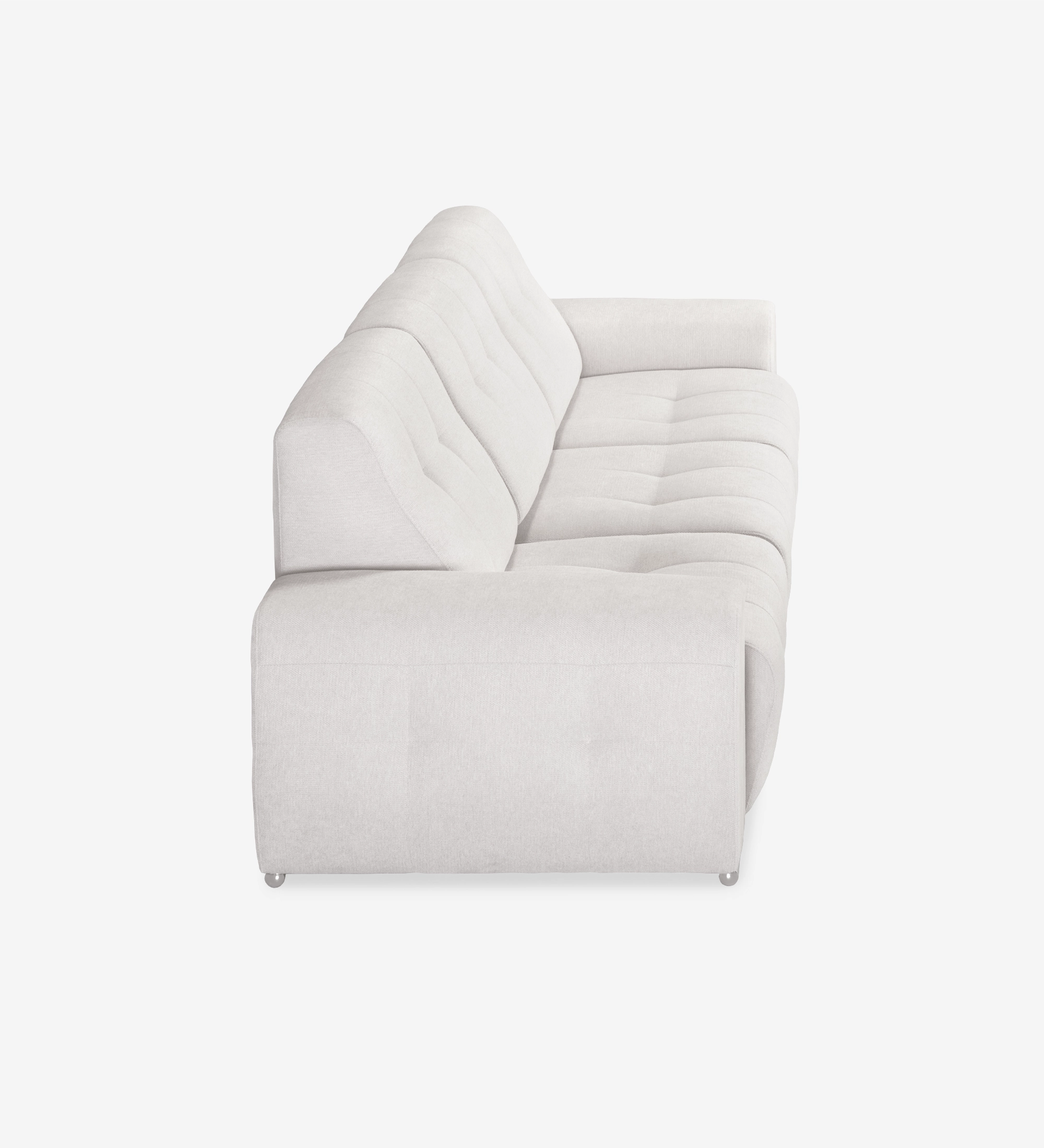 Sofá Madrid 3 puestos blanco tapizado visto de lado