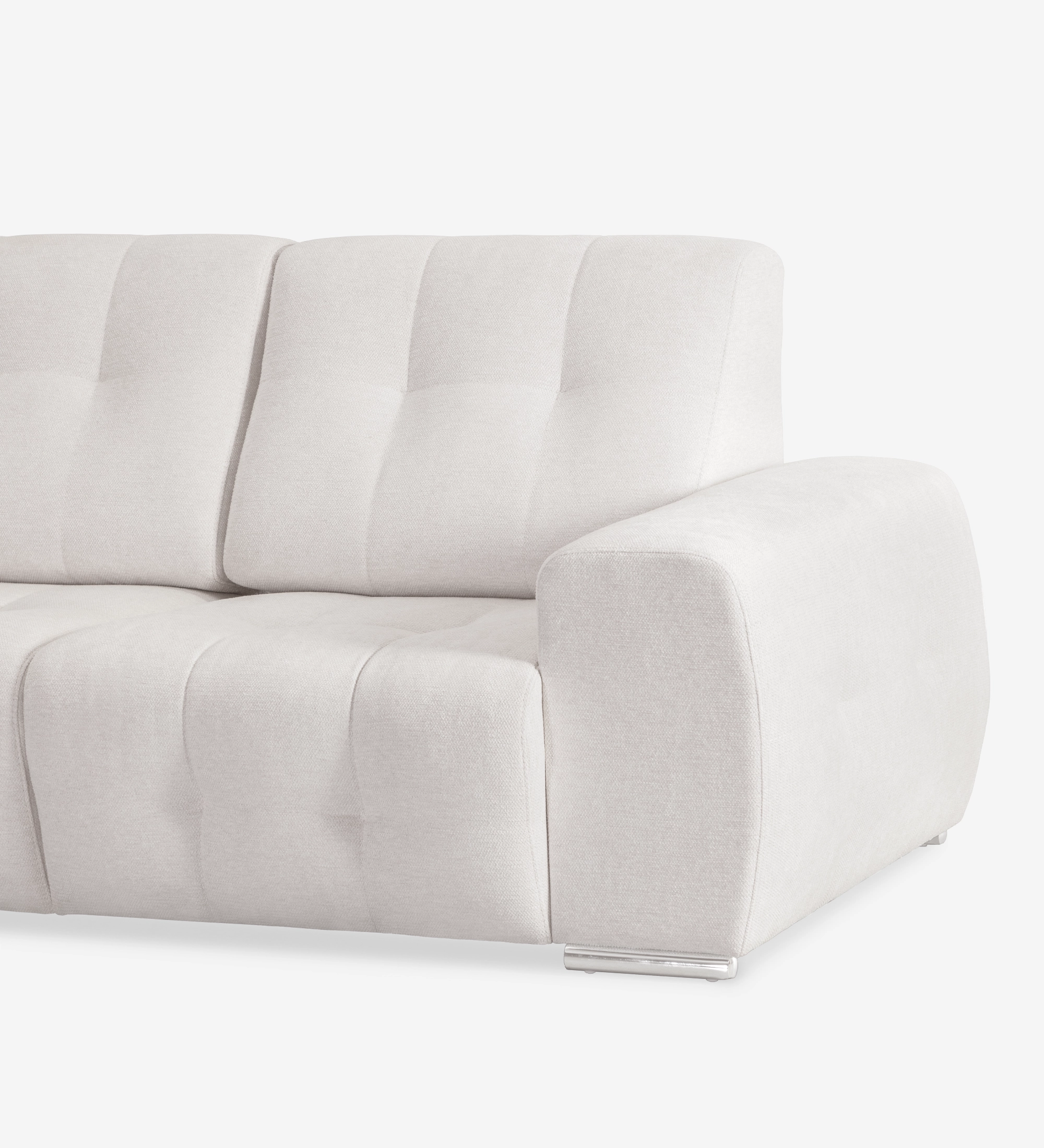 Sofá Madrid crema de 3 plazas con brazo ancho y respaldo acolchado