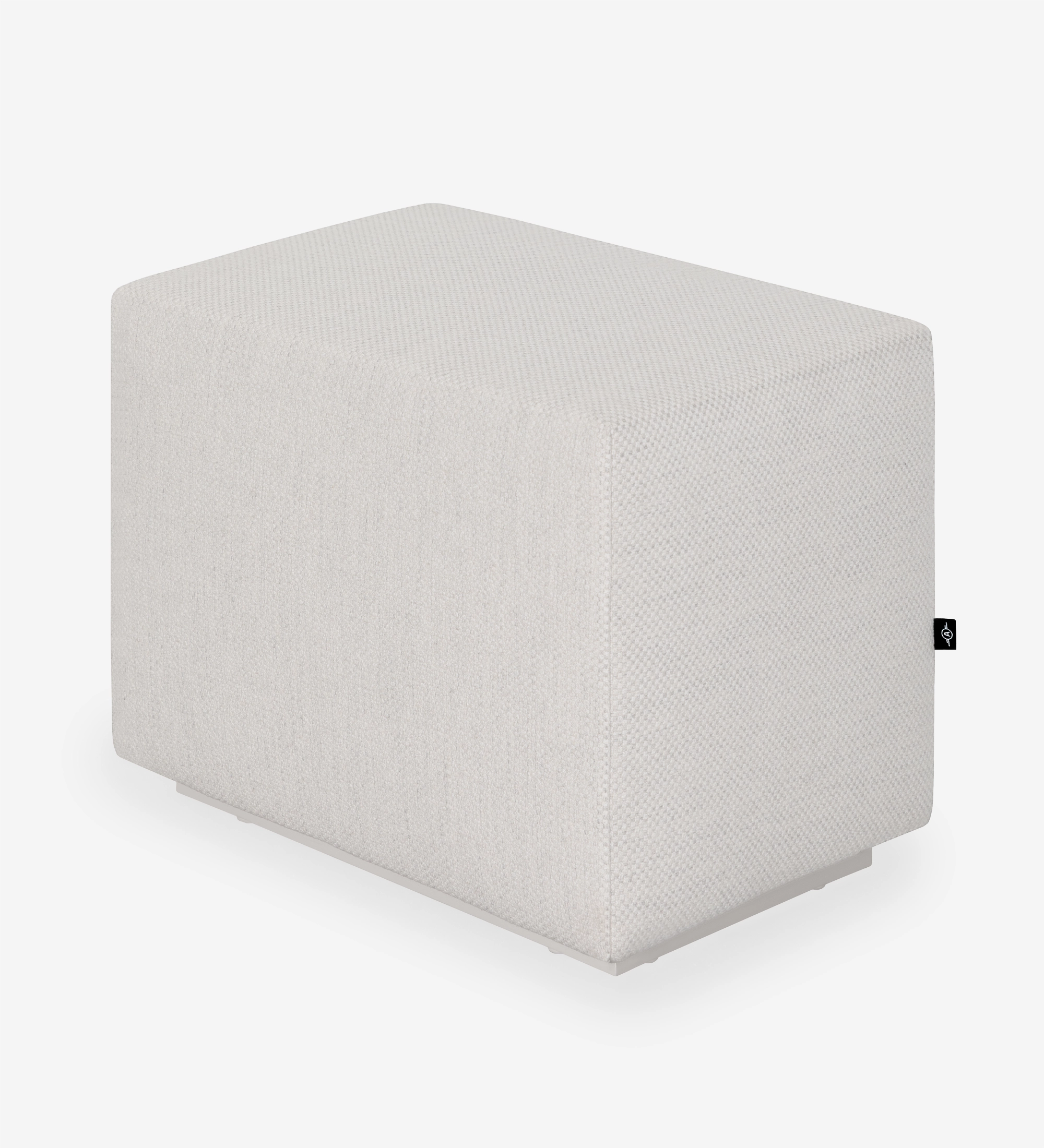Pouf Nice rectangulaire en tissu beige clair