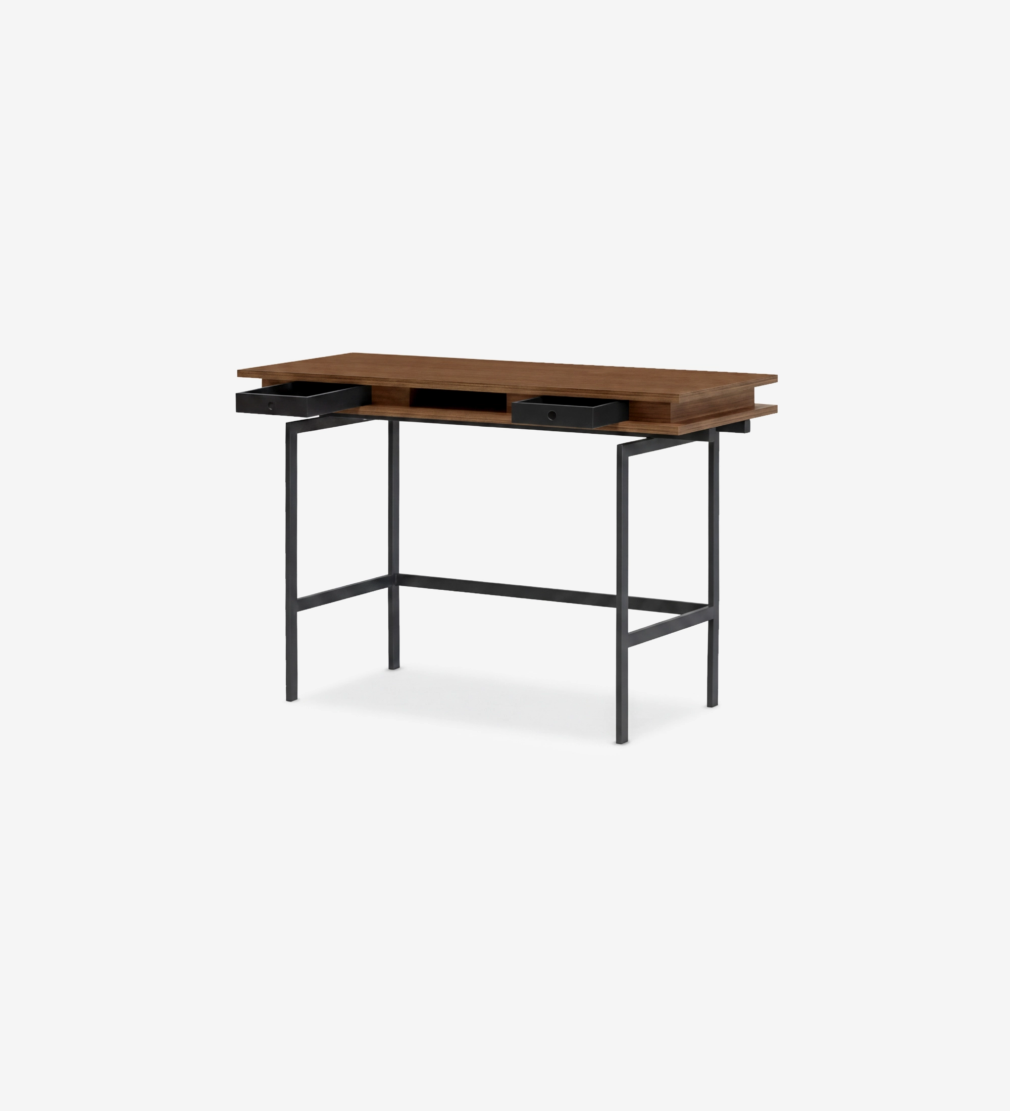 Tocador Secretaria Lagos escritorio de madera con estructura metálica y dos cajones