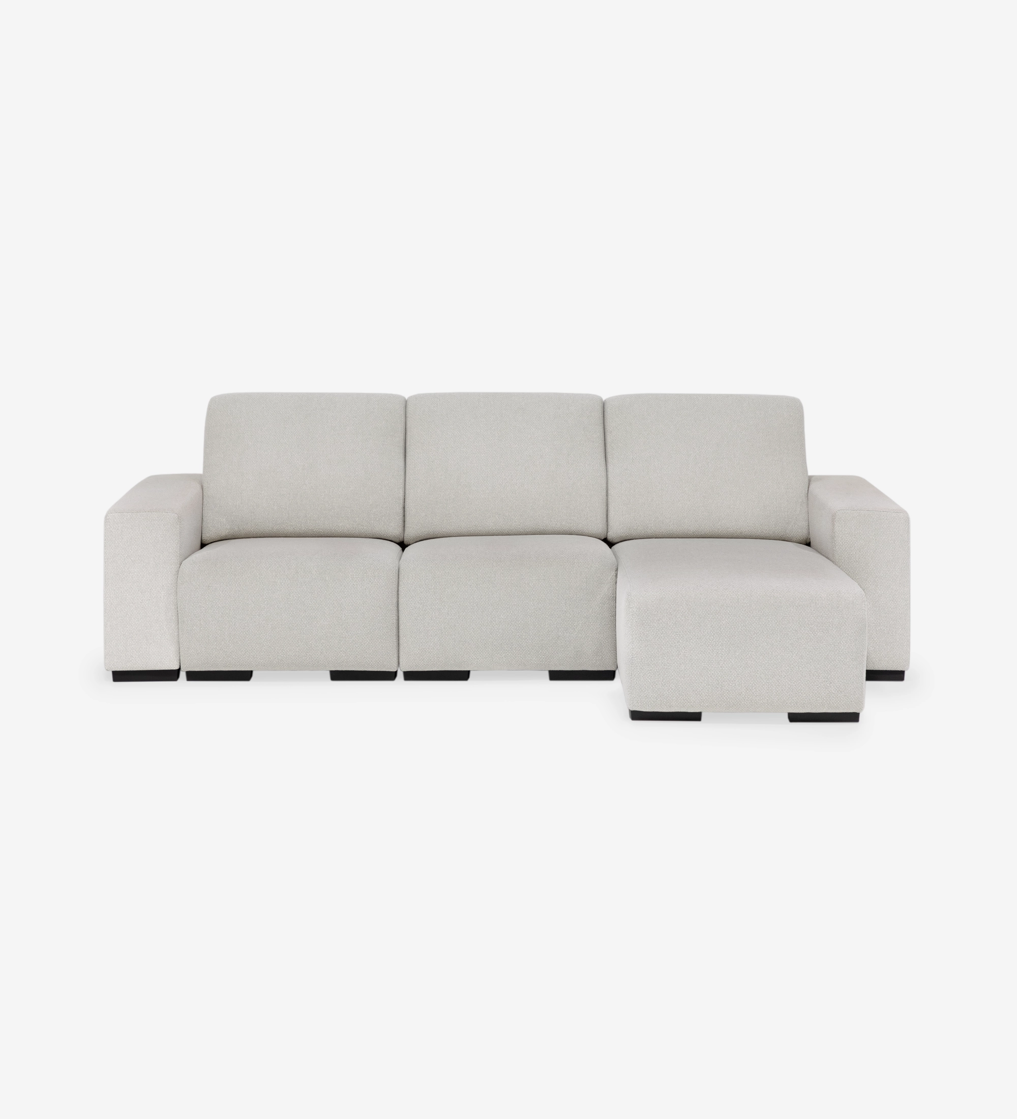 Lagos Sofa with Chaise Longue, light beige modular three-seat with right-hand chaise