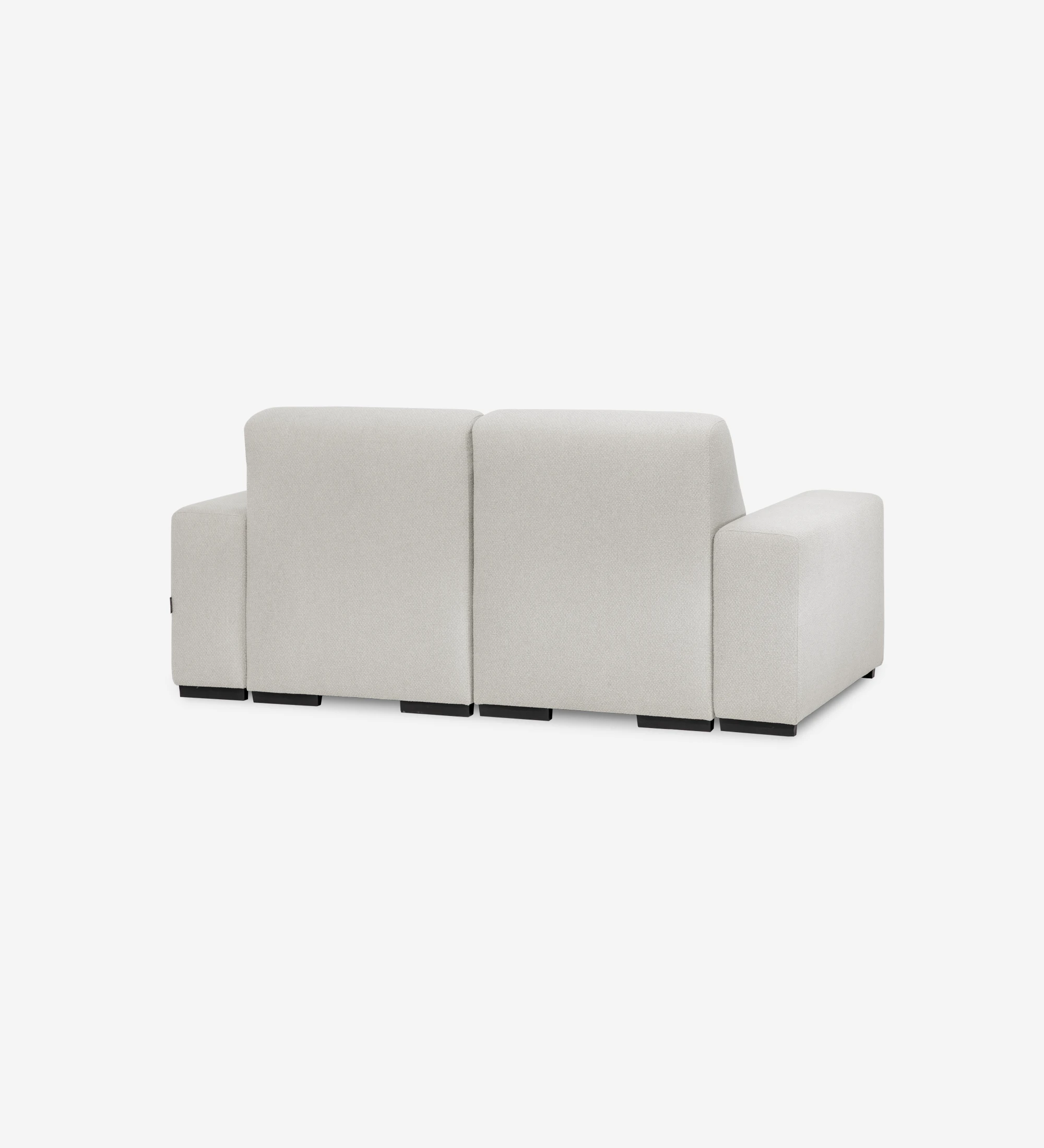Sofá Lagos beige claro vista posterior, diseño modular de dos plazas