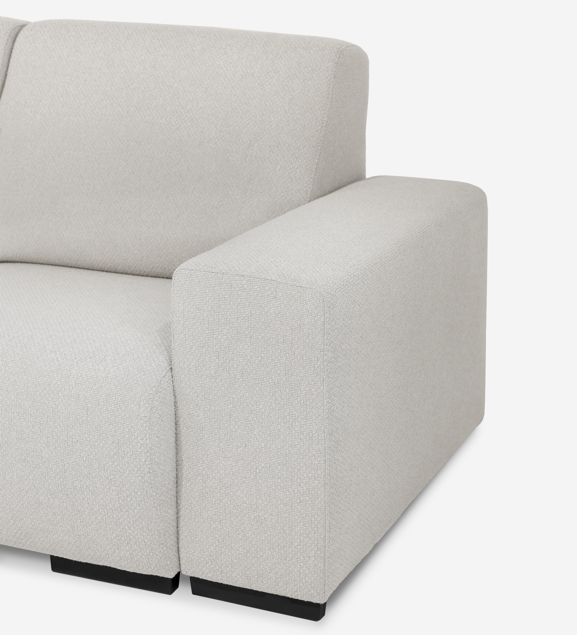 Sofá Lagos 2 plazas beige claro con brazo ancho tapizado y patas negras