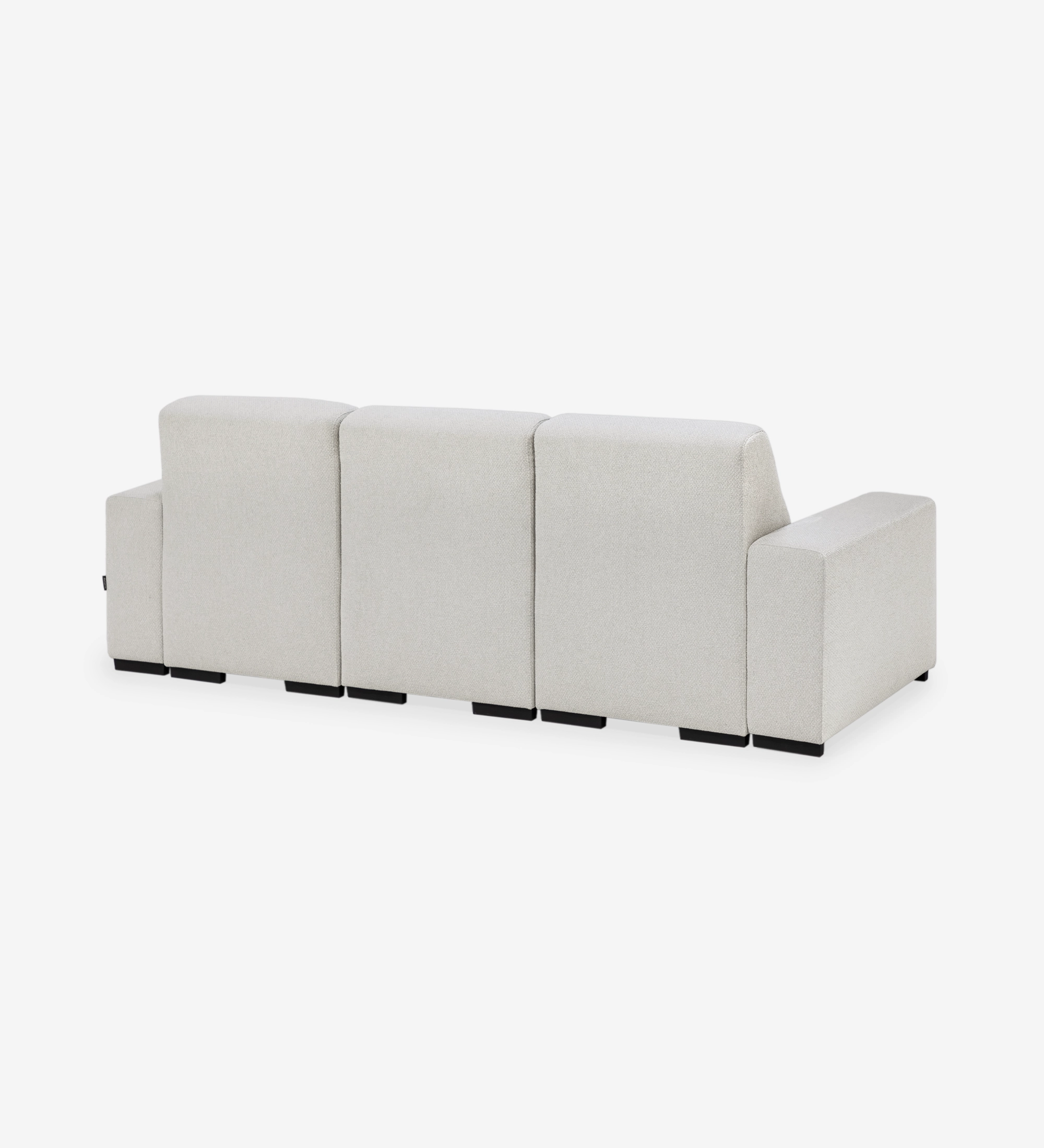 Lagos Sofa with chaise longue in cream boucle fabric, rear view