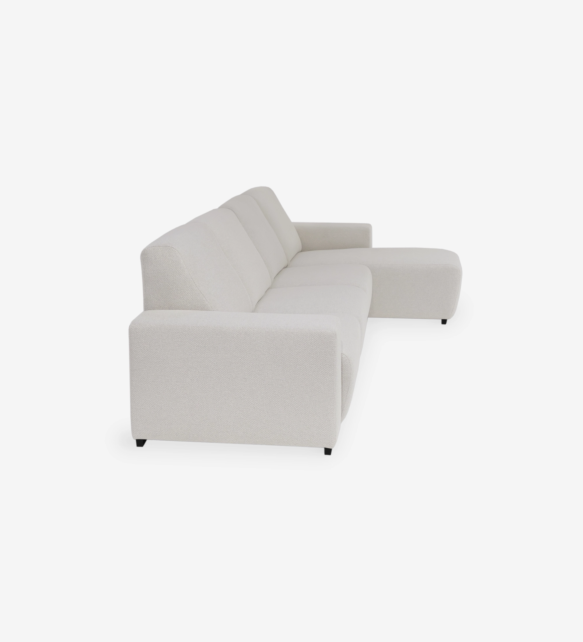 Lagos Sofa with Chaise Longue in white boucle fabric, right-side chaise